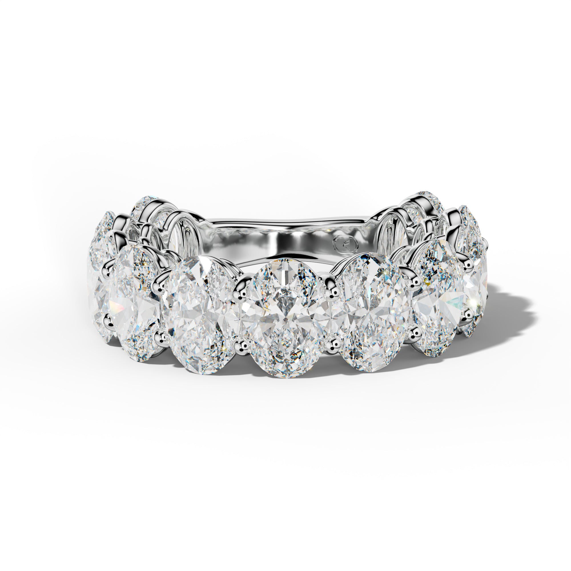8.0 Carat Oval Diamond 3/4 Anniversary Band