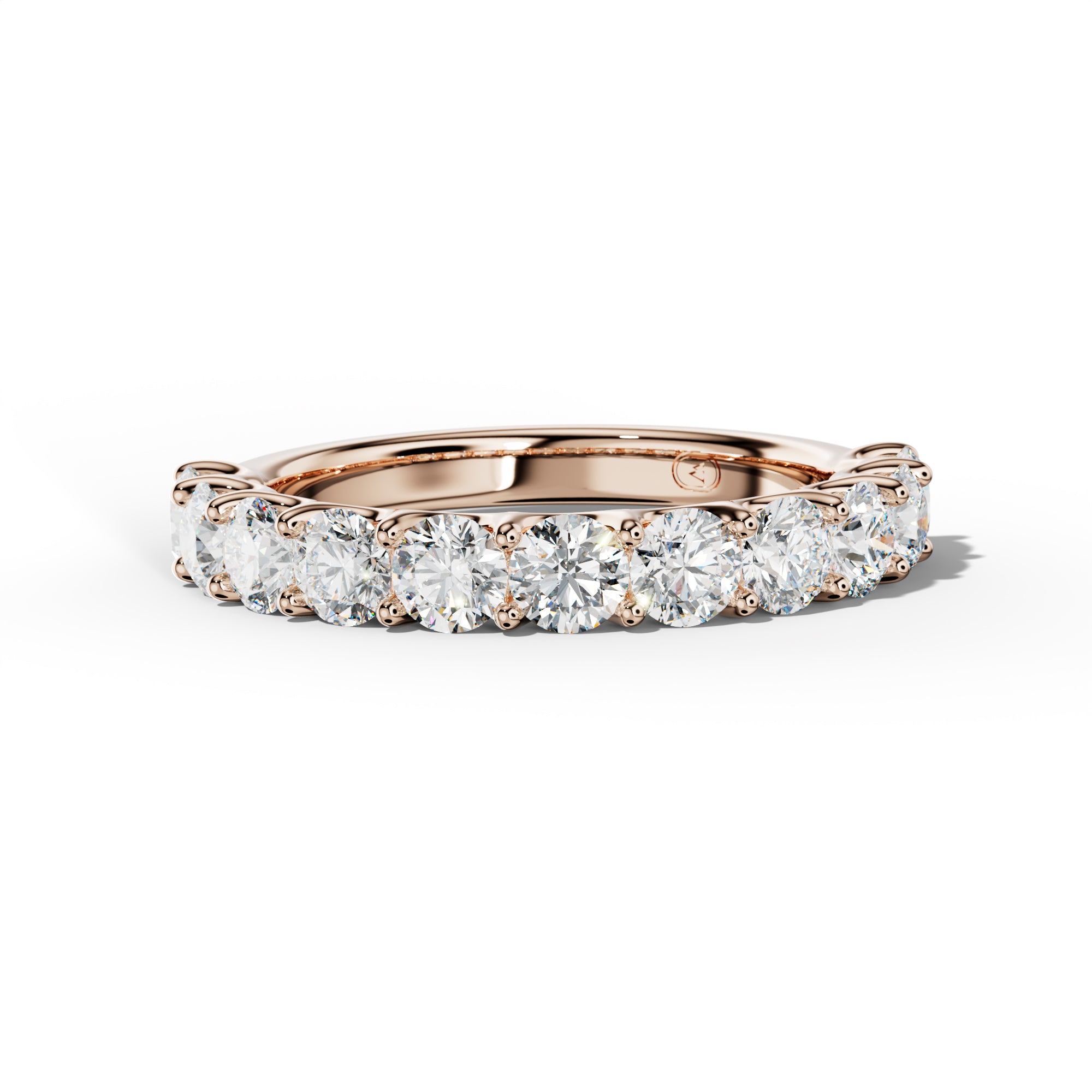1.0 Carat Round Diamond Half Anniversary Band U Prong