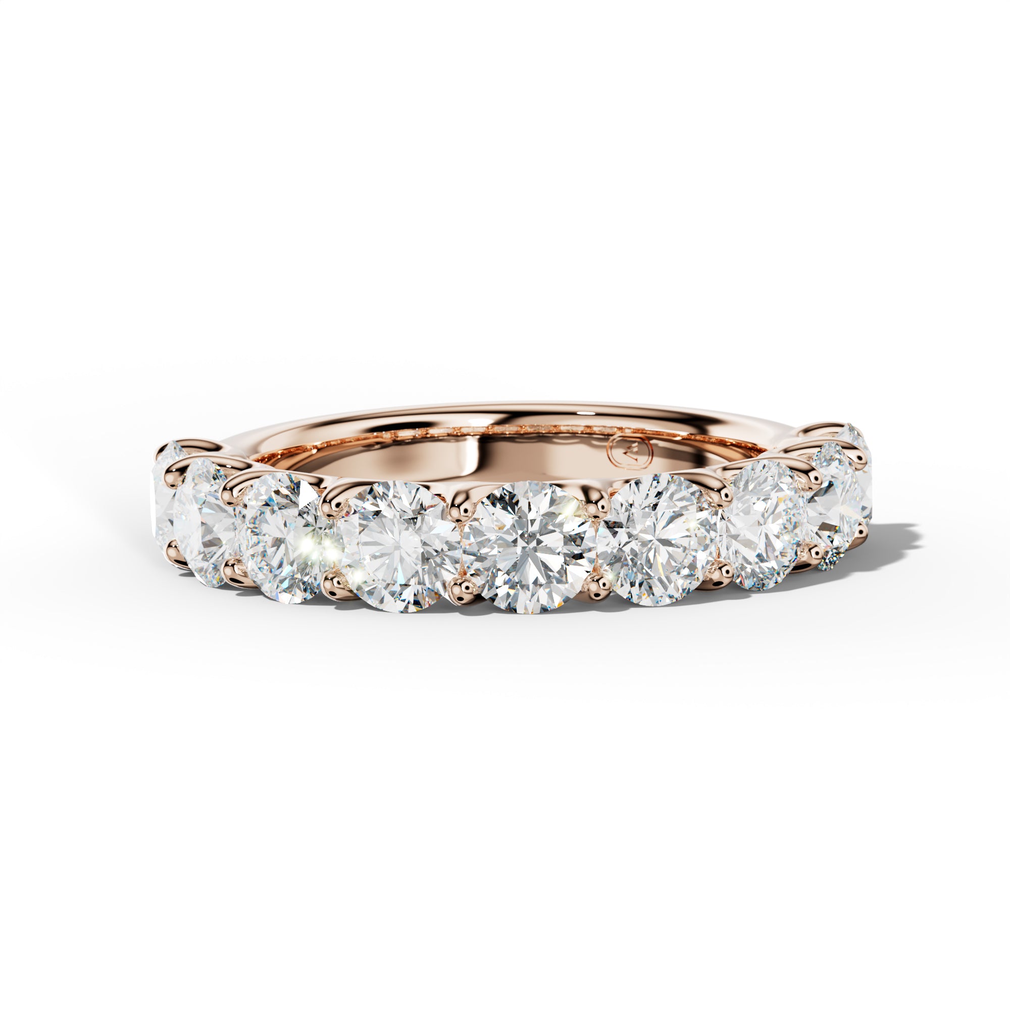 2.0 Carat Round Diamond Half Anniversary Band U Prong