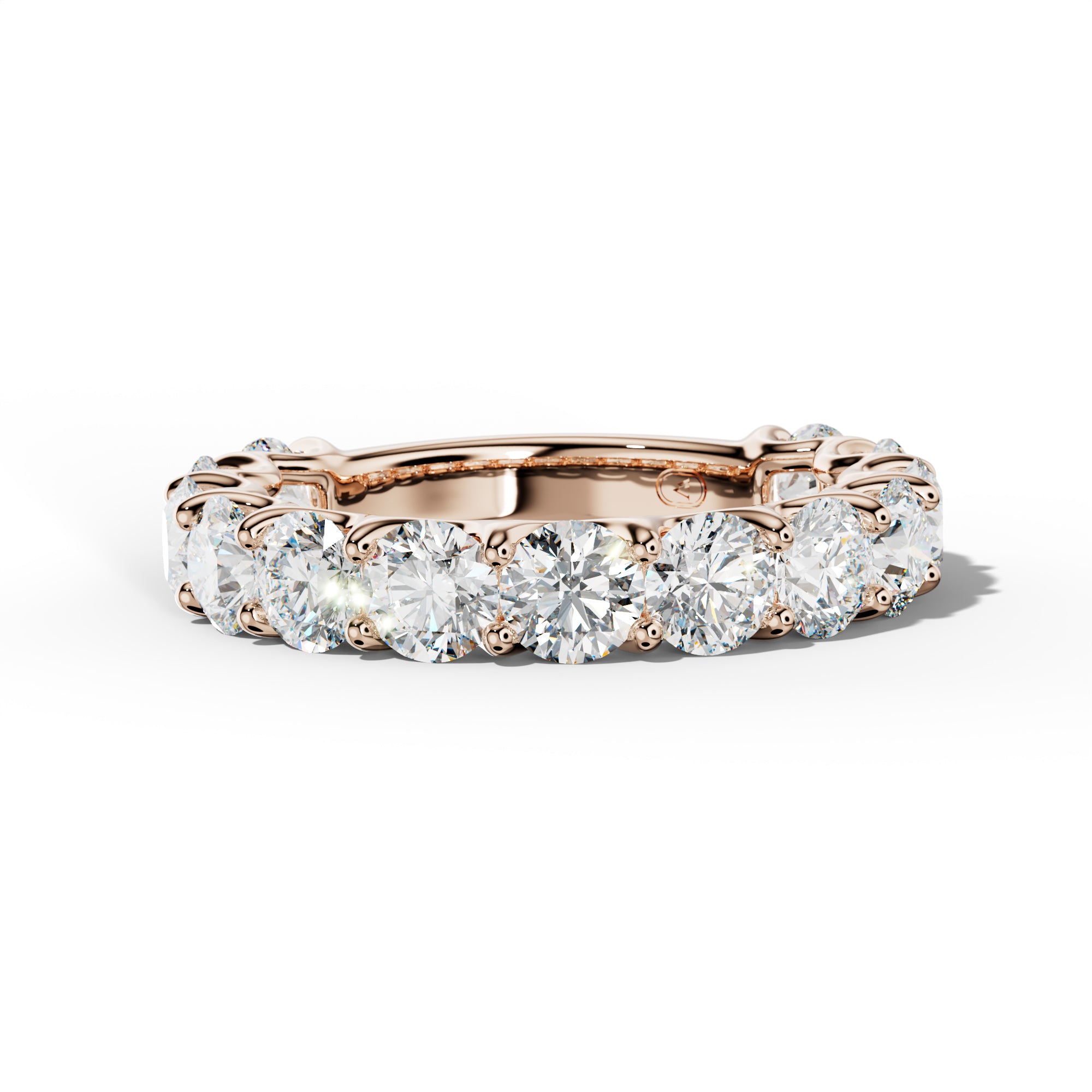 3.0 Carat Round Diamond 3/4 Anniversary Band U Prong