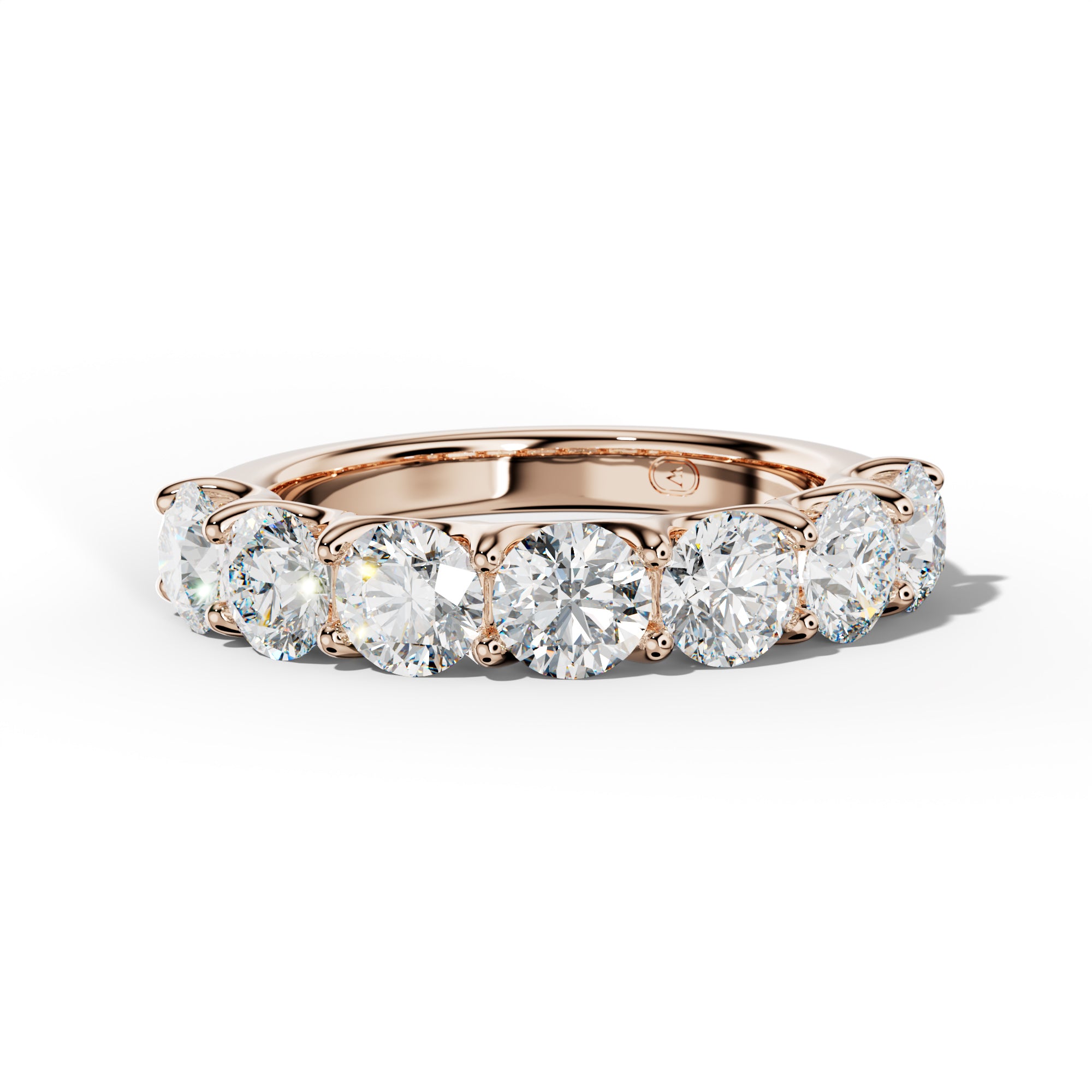 3.0 Carat Round Diamond Half Anniversary Band U Prong