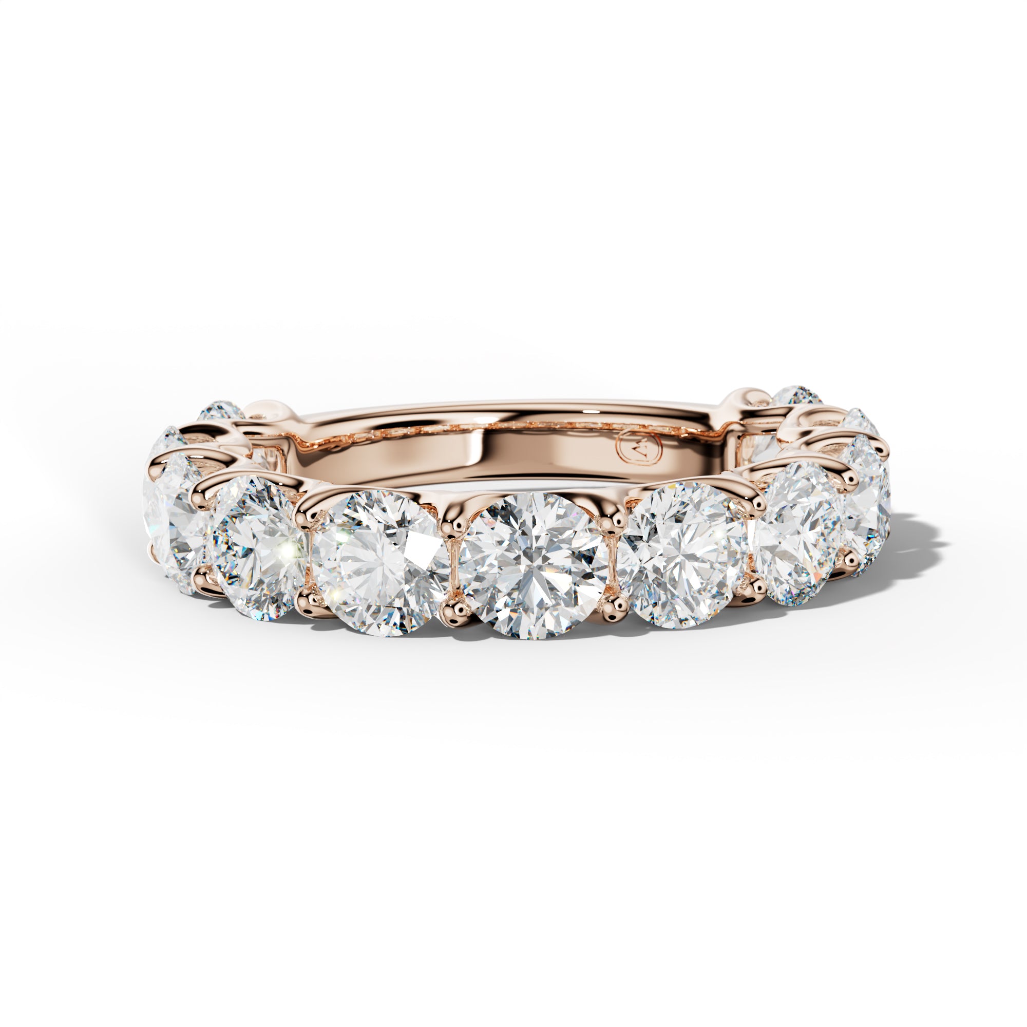 4.0 Carat Round Diamond 3/4 Anniversary Band U Prong