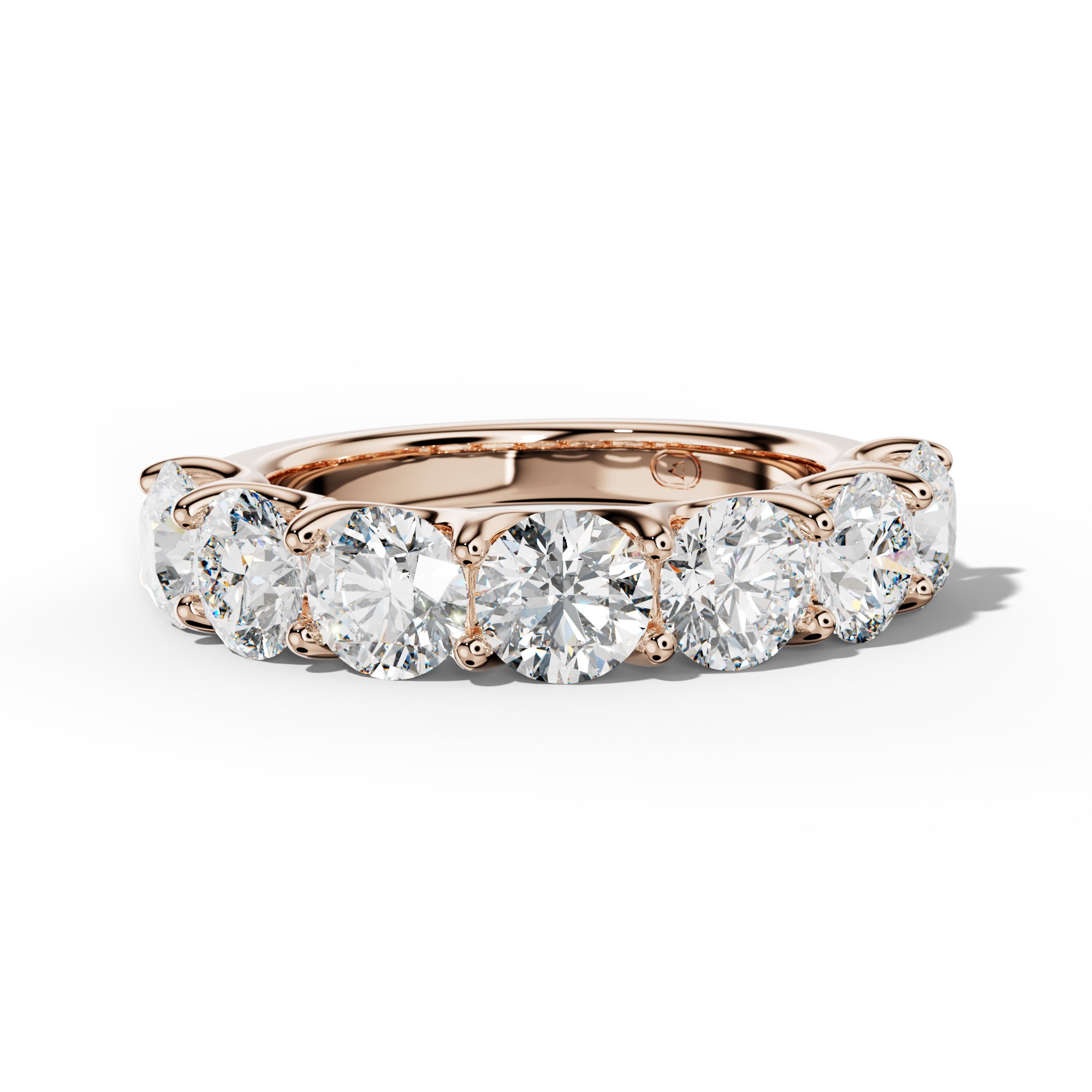 4.0 Carat Round Diamond Half Anniversary Band U Prong