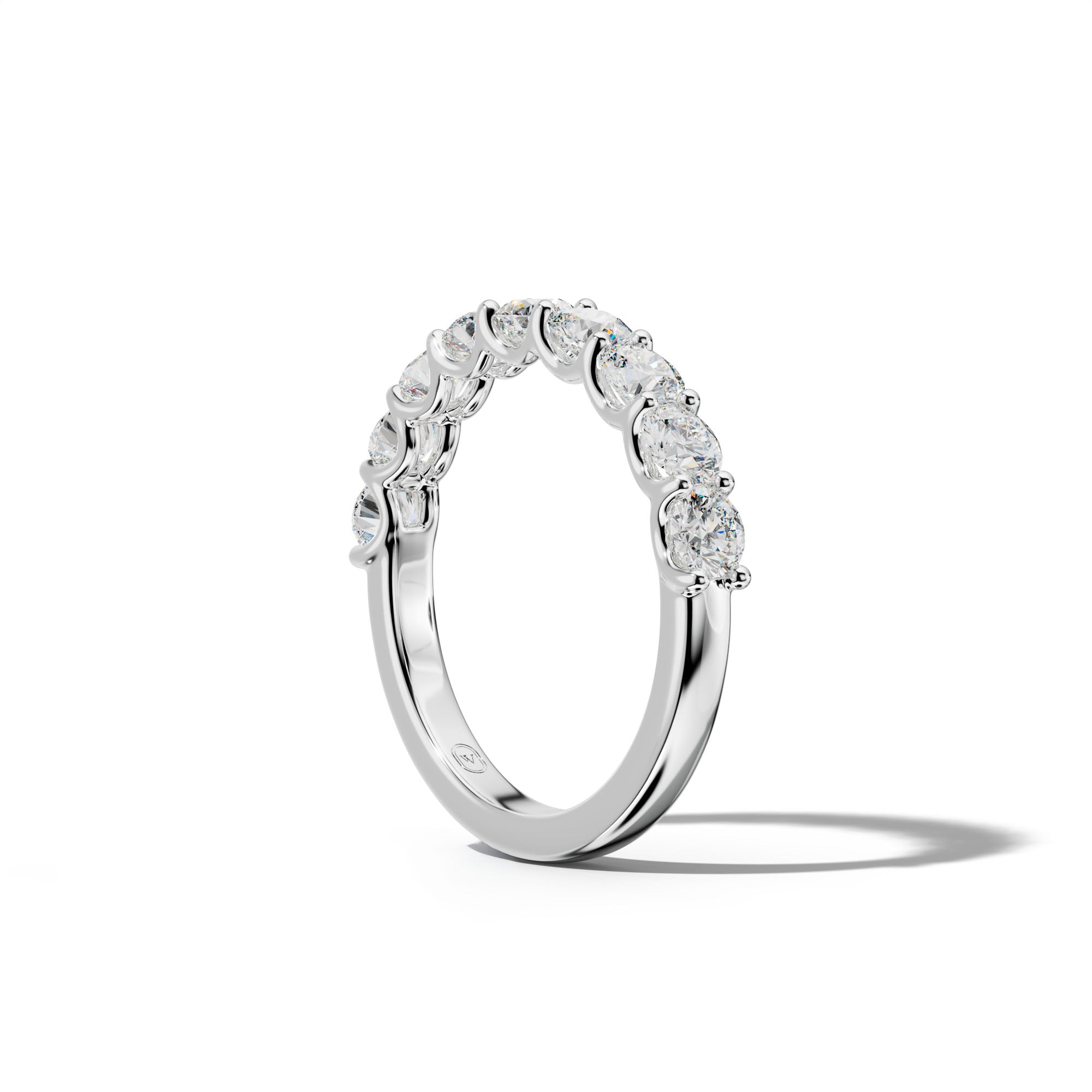 1.0 Carat Round Diamond Half Anniversary Band U Prong