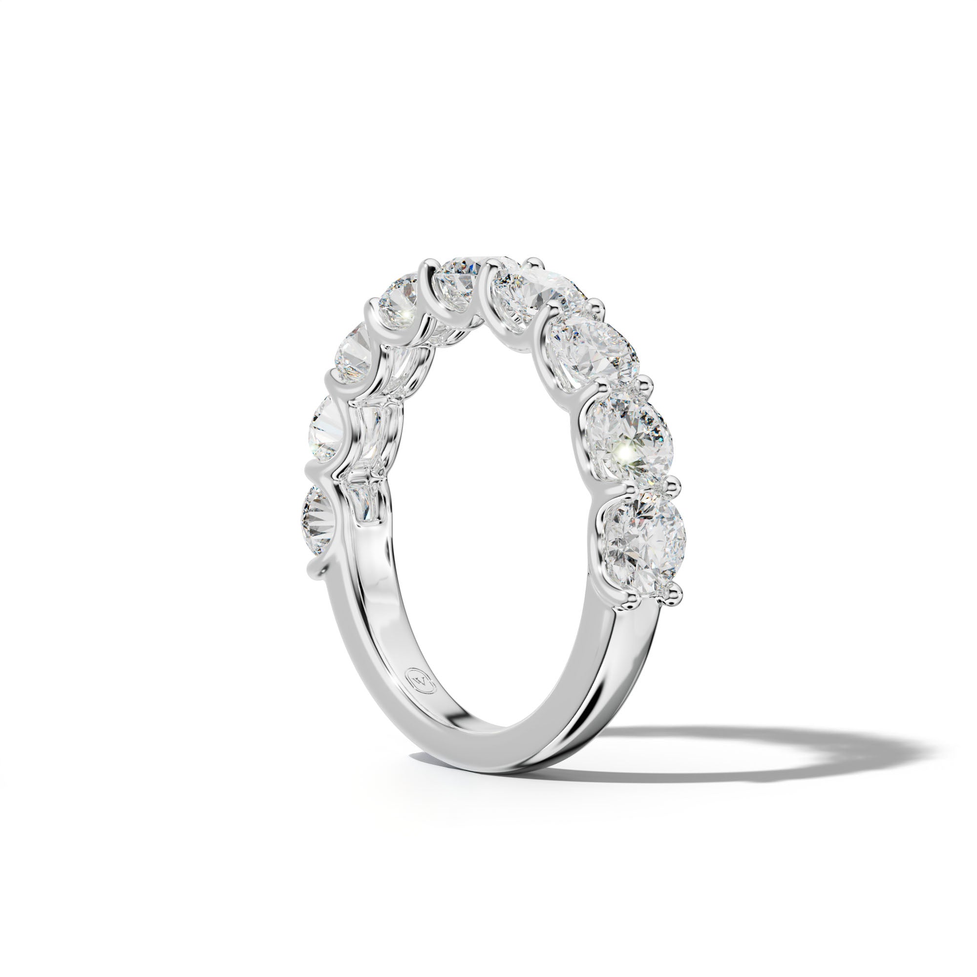 2.0 Carat Round Diamond Half Anniversary Band U Prong