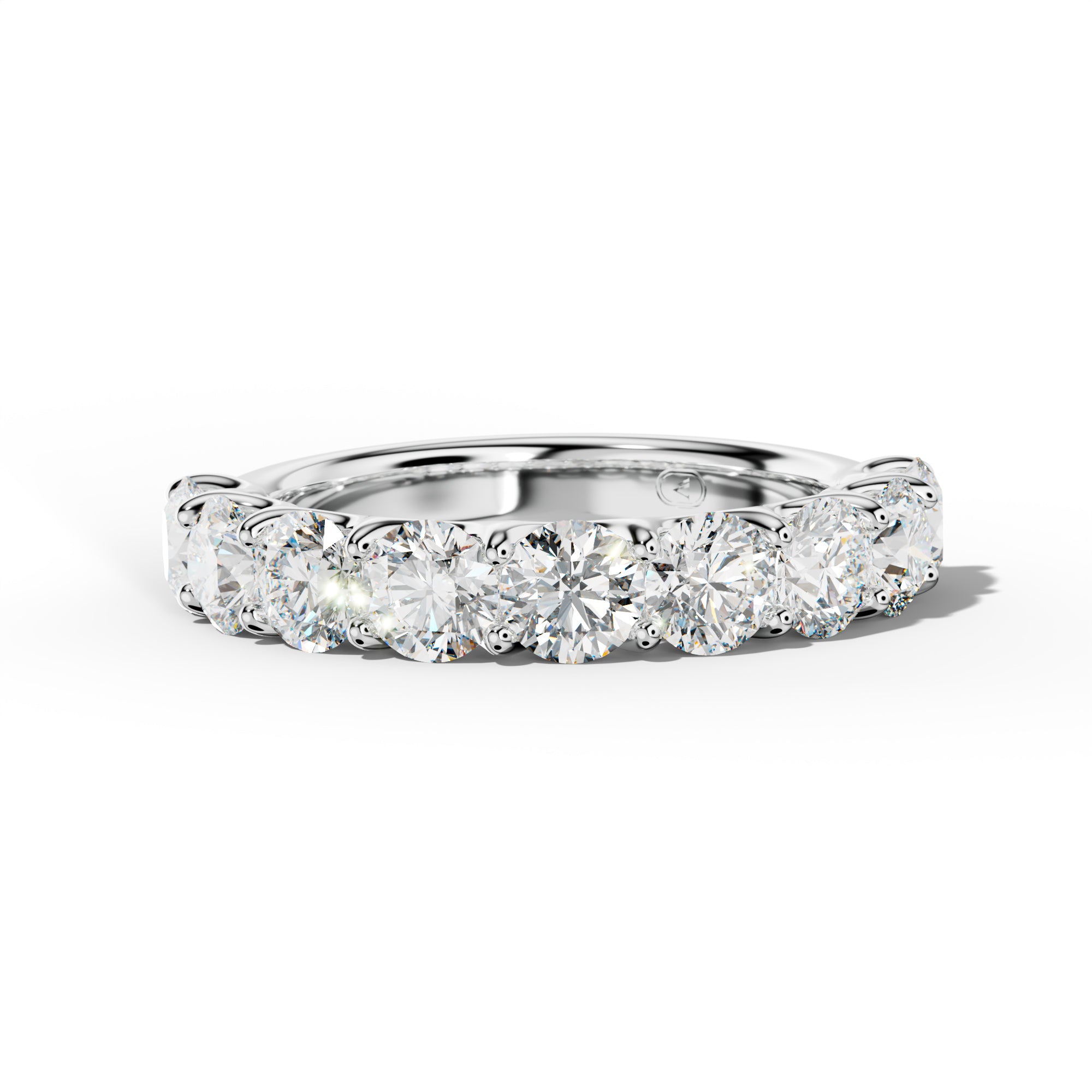 2.0 Carat Round Diamond Half Anniversary Band U Prong