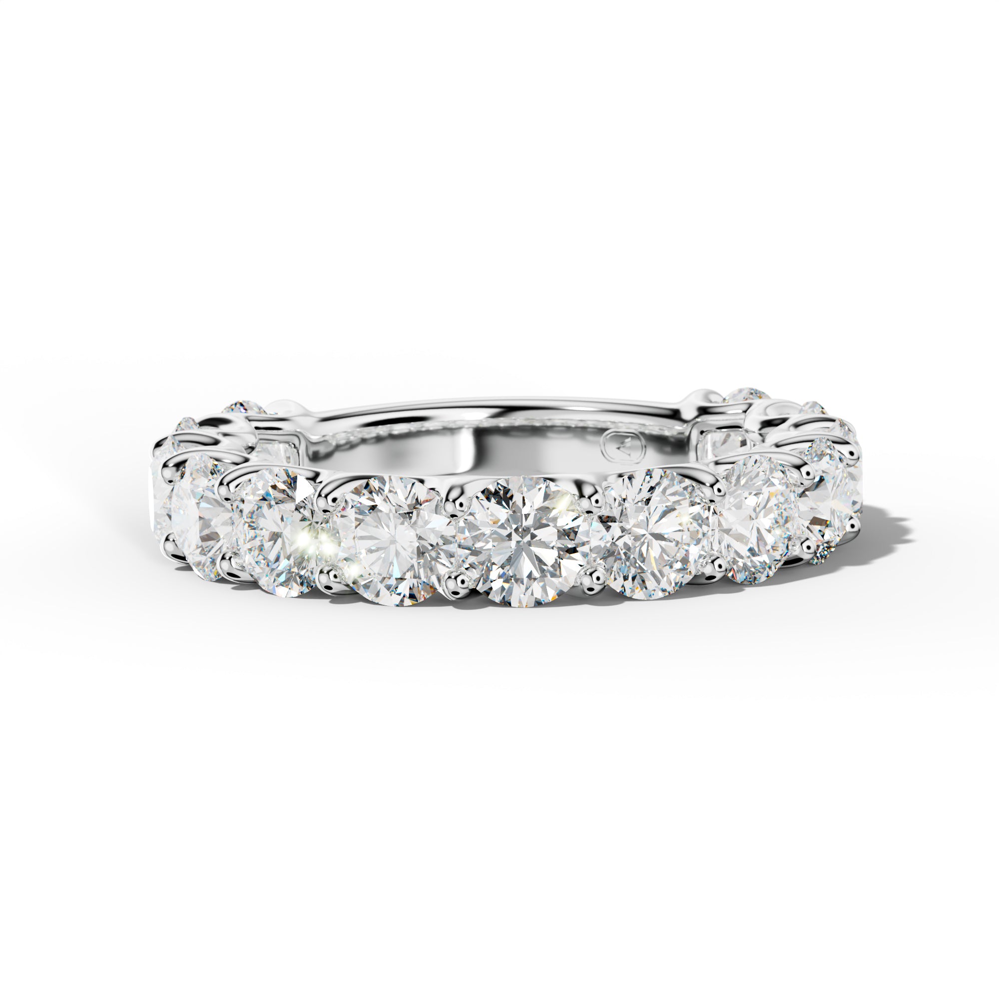 3.0 Carat Round Diamond 3/4 Anniversary Band U Prong
