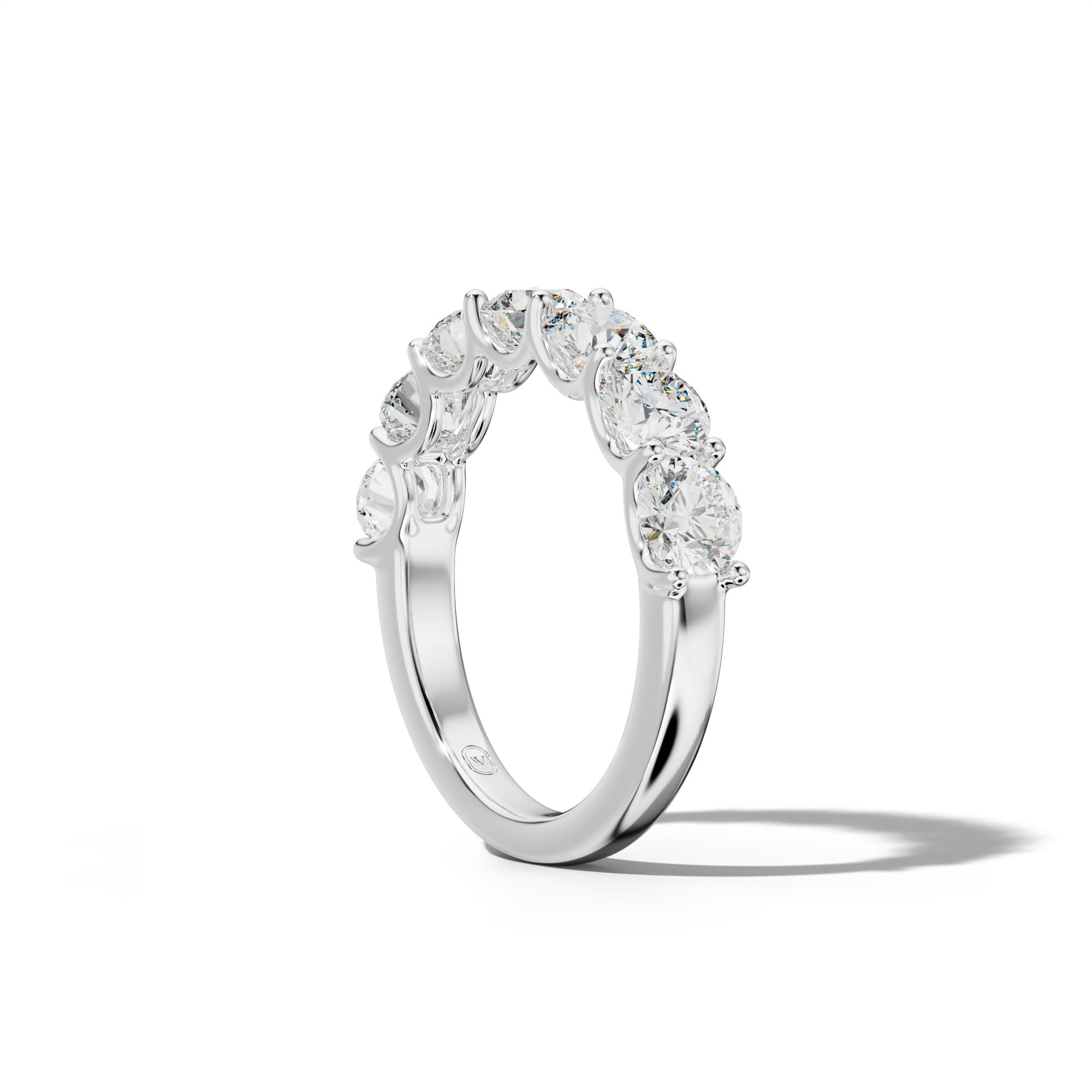 3.0 Carat Round Diamond Half Anniversary Band U Prong