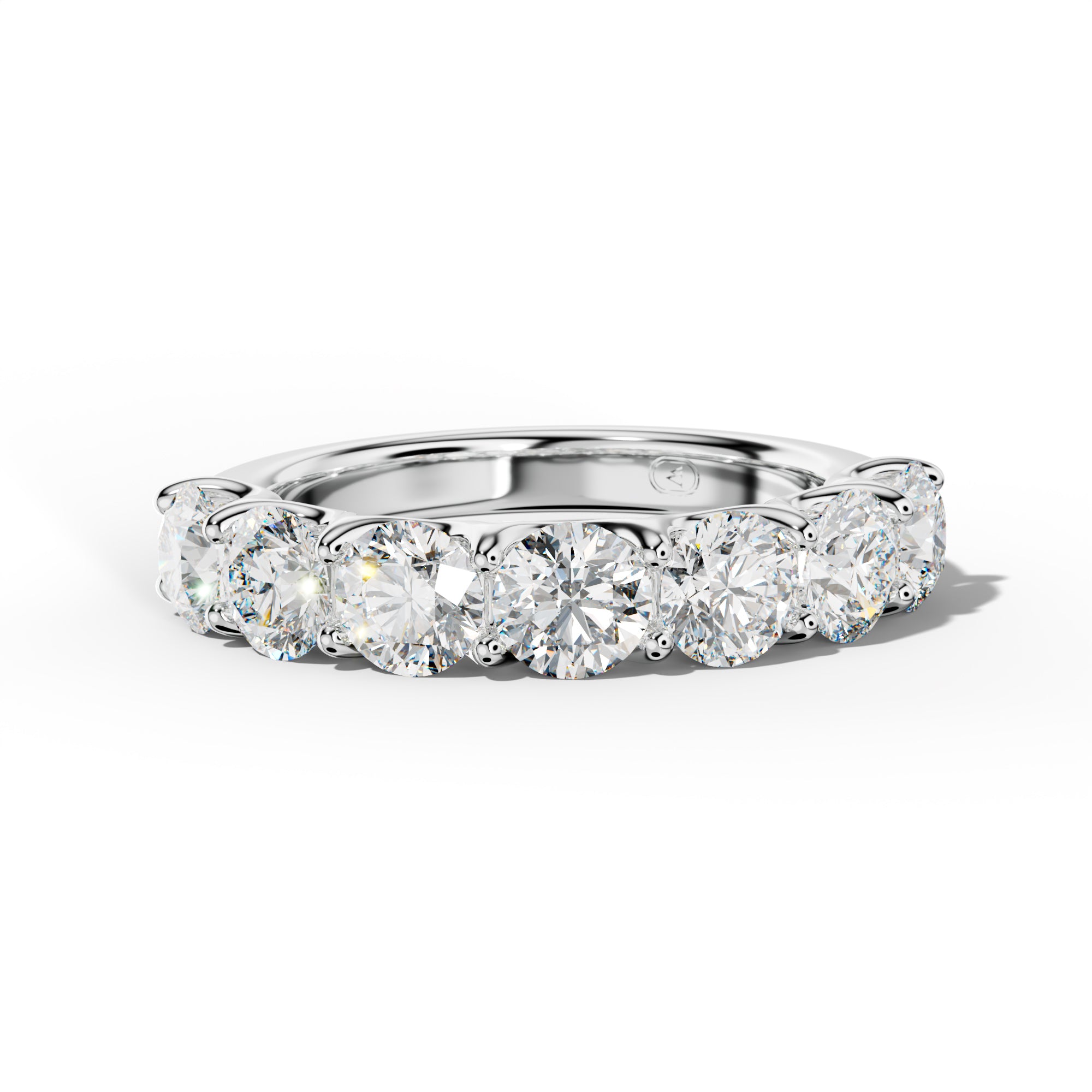 3.0 Carat Round Diamond Half Anniversary Band U Prong