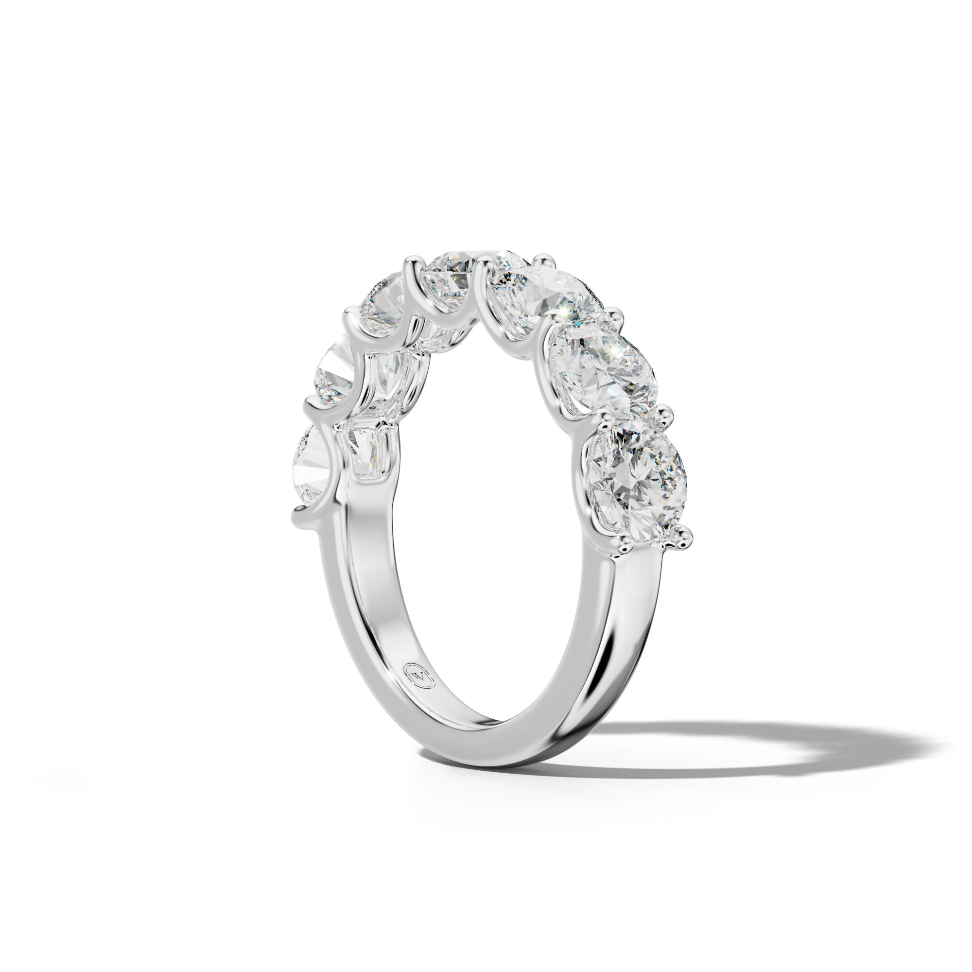 4.0 Carat Round Diamond Half Anniversary Band U Prong
