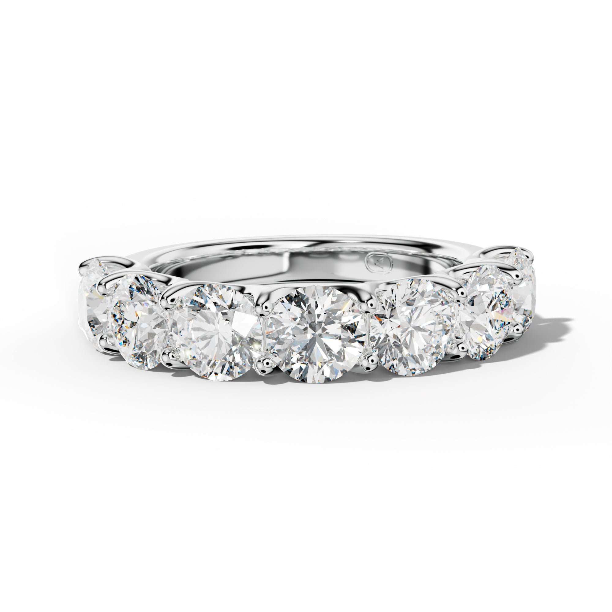 4.0 Carat Round Diamond Half Anniversary Band U Prong