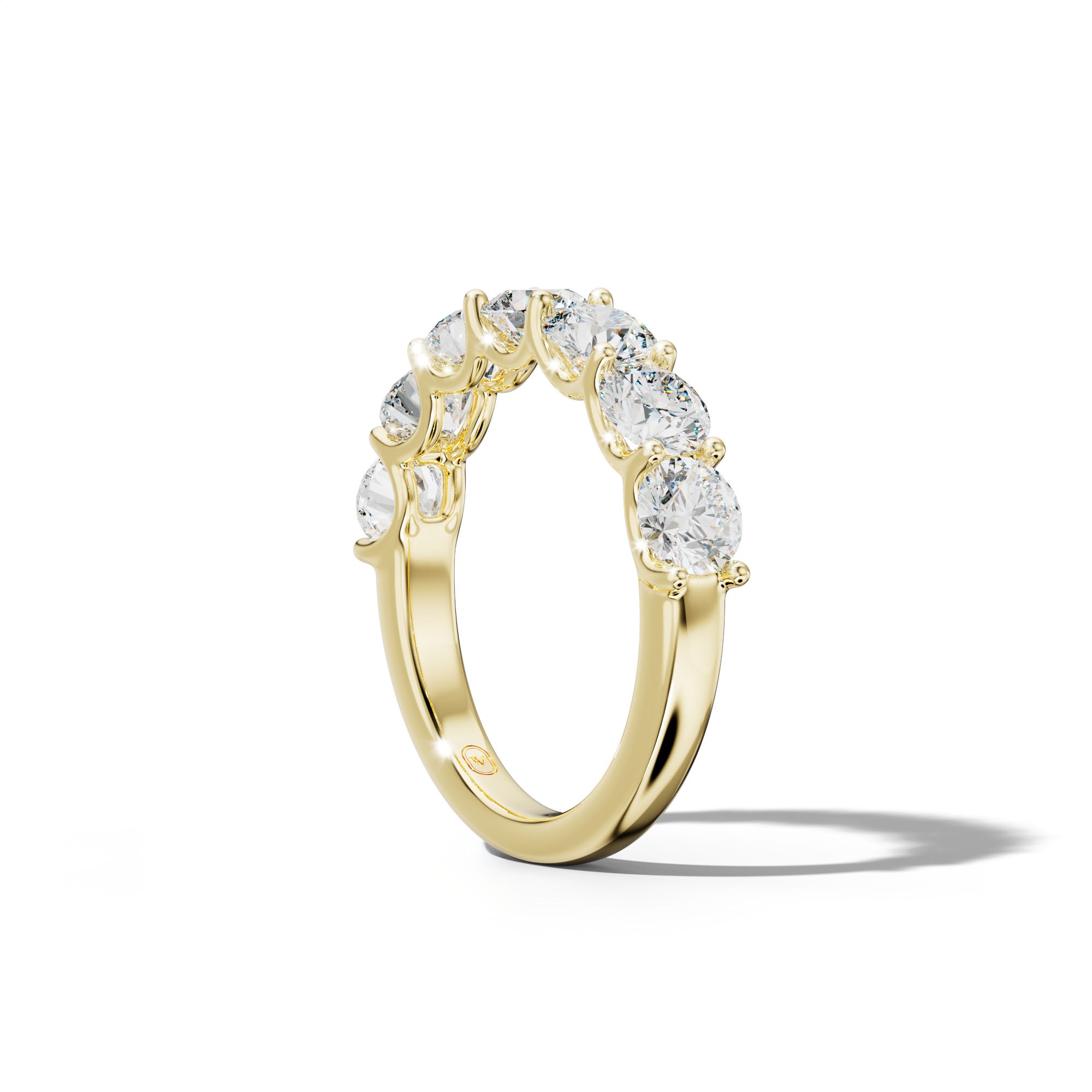 3.0 Carat Round Diamond Half Anniversary Band U Prong
