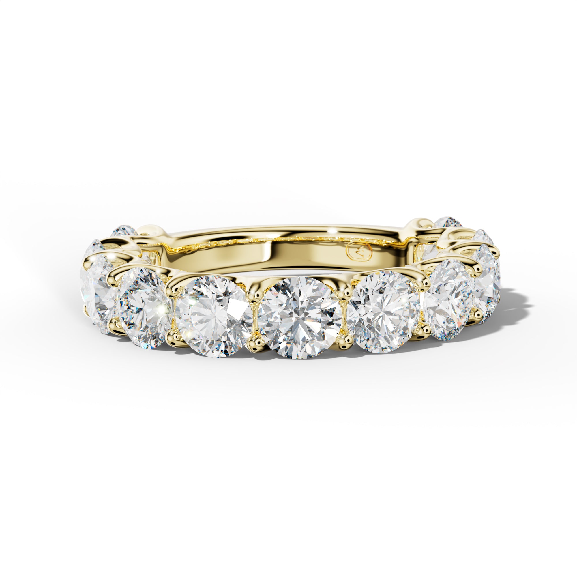 4.0 Carat Round Diamond 3/4 Anniversary Band U Prong