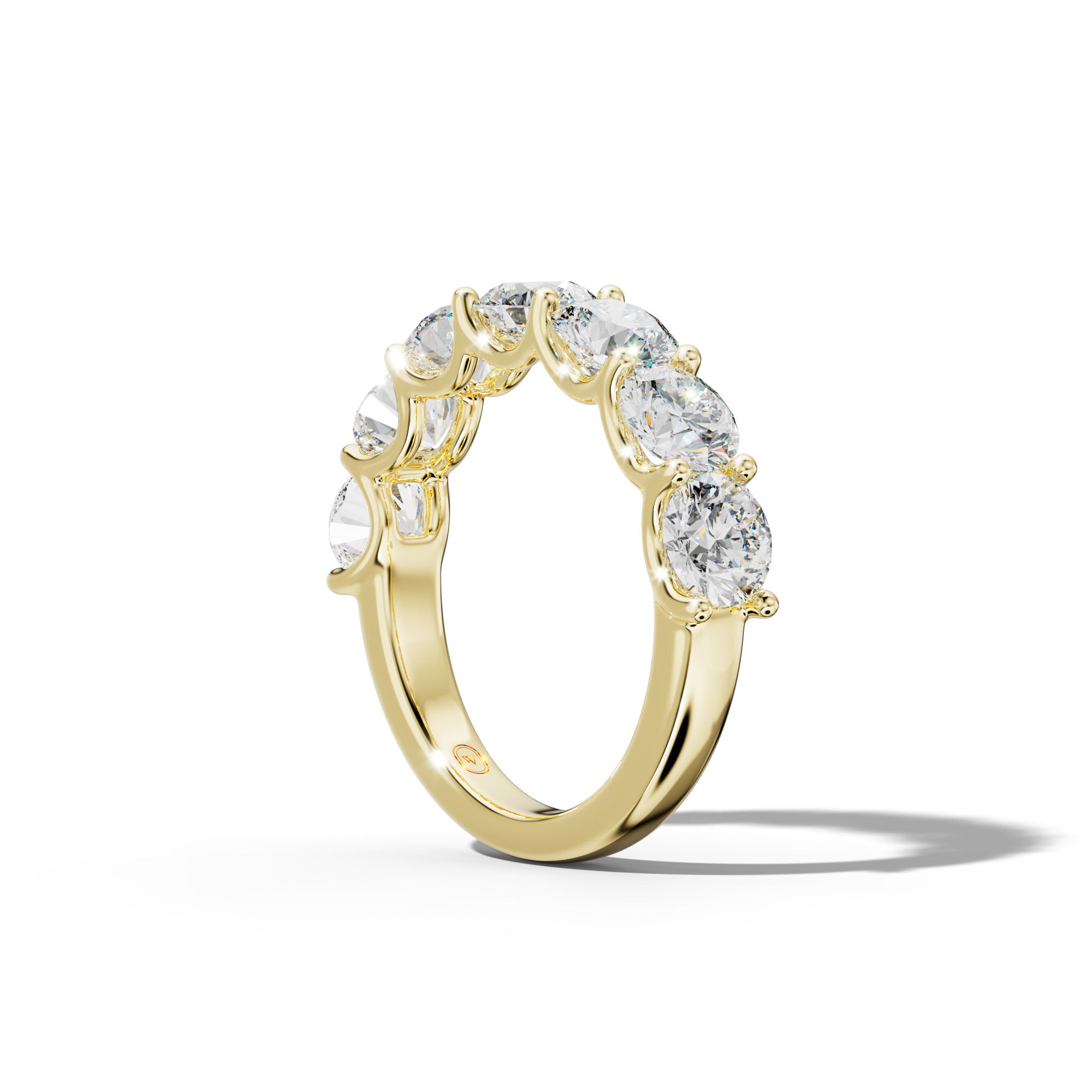 4.0 Carat Round Diamond Half Anniversary Band U Prong