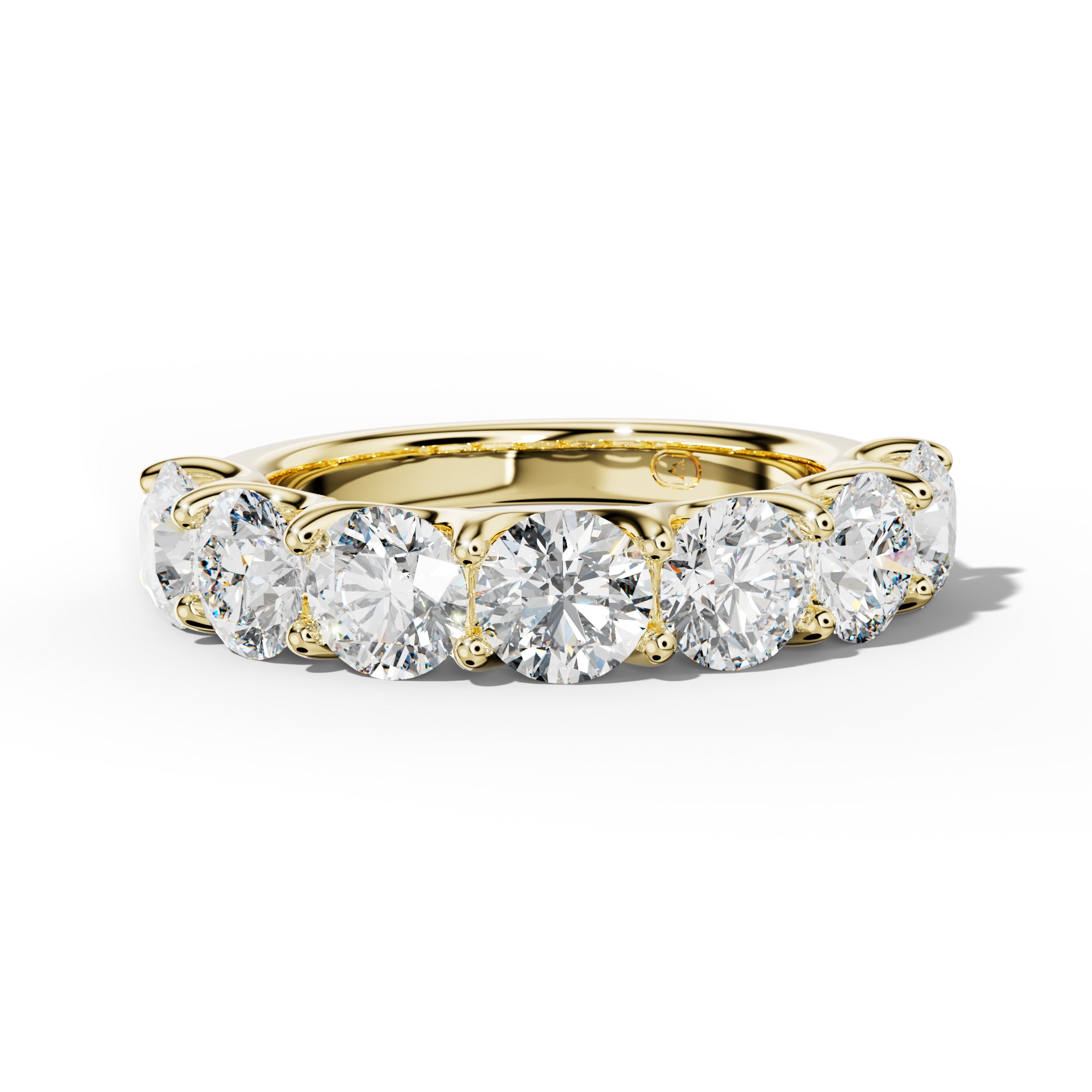 4.0 Carat Round Diamond Half Anniversary Band U Prong