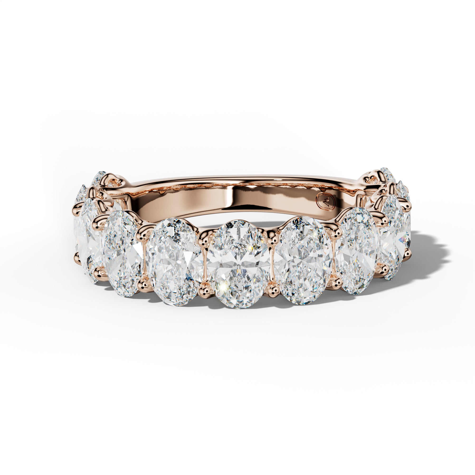 4.0 Carat Oval Diamond 3/4 Anniversary Band U Prong