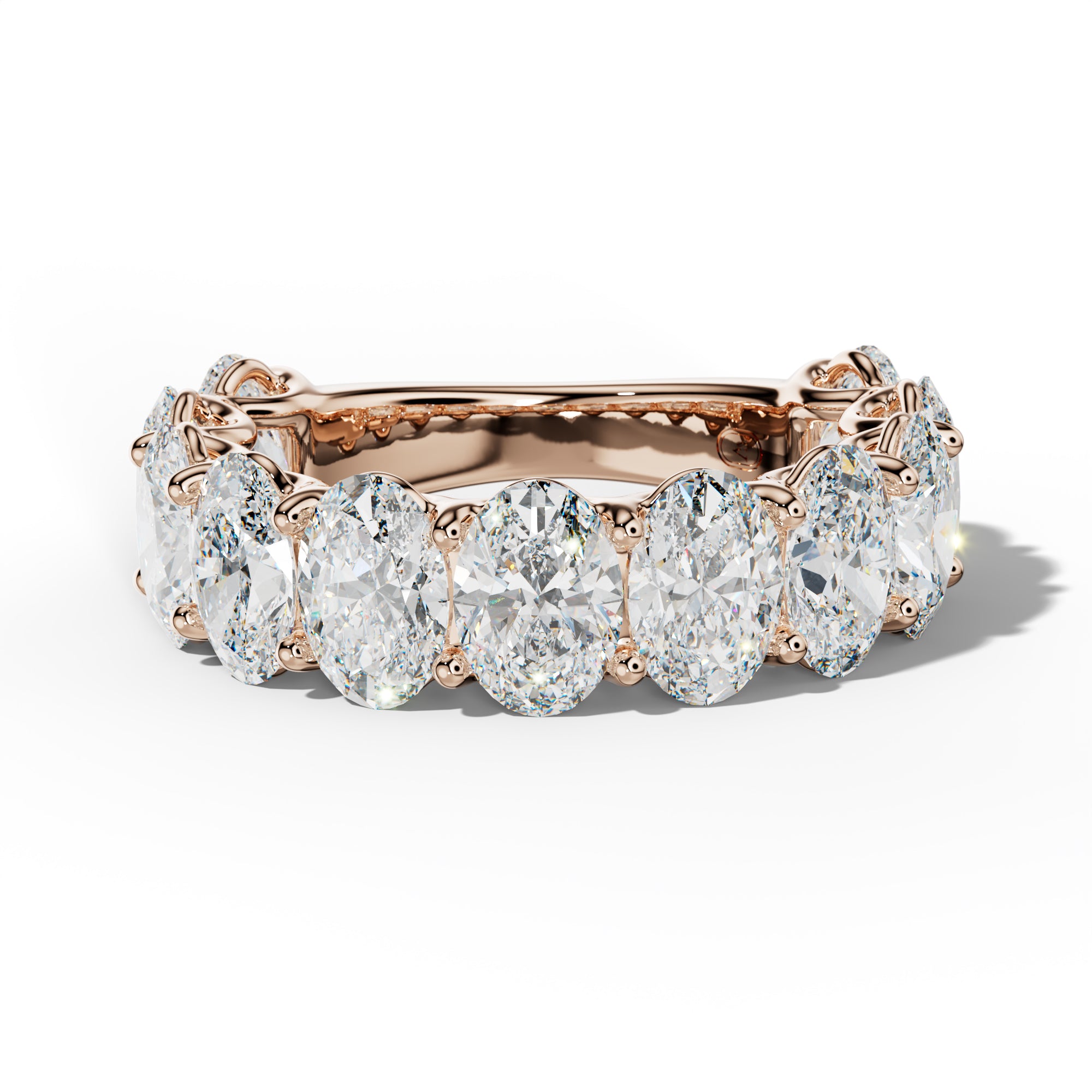7.0 Carat Oval Diamond 3/4 Anniversary Band U Prong