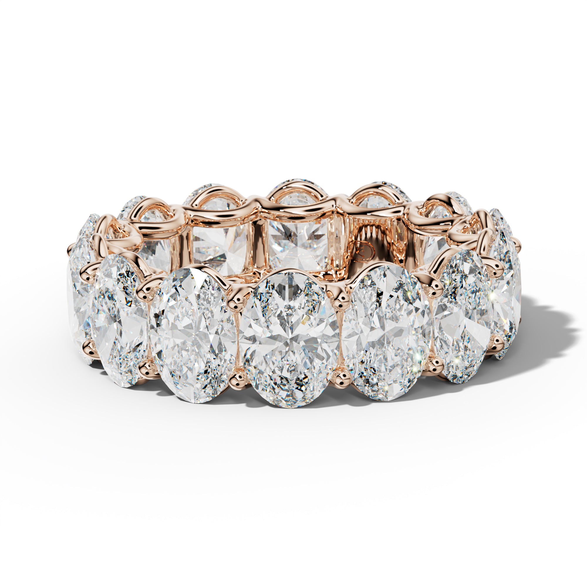 11.0 Carat Oval Diamond Eternity Band U Prong