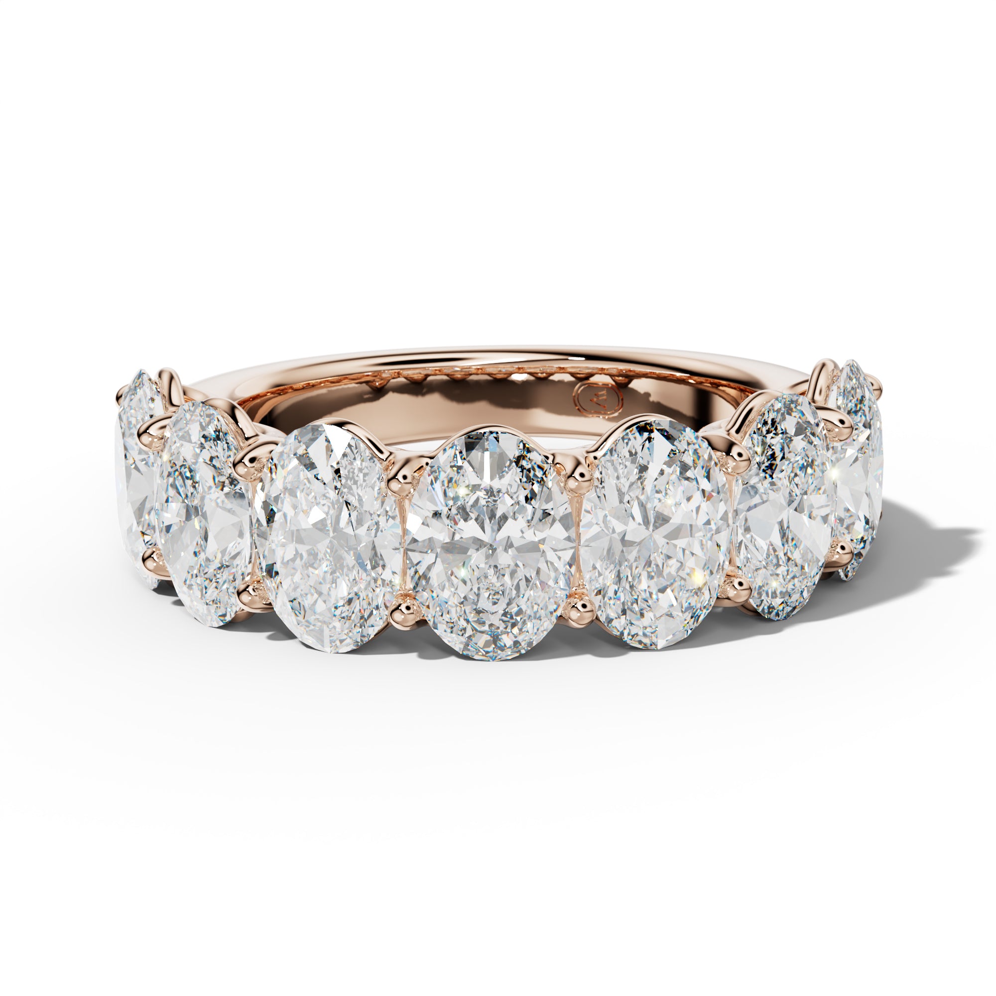5.0 Carat Oval Diamond Half Anniversary Band U Prong