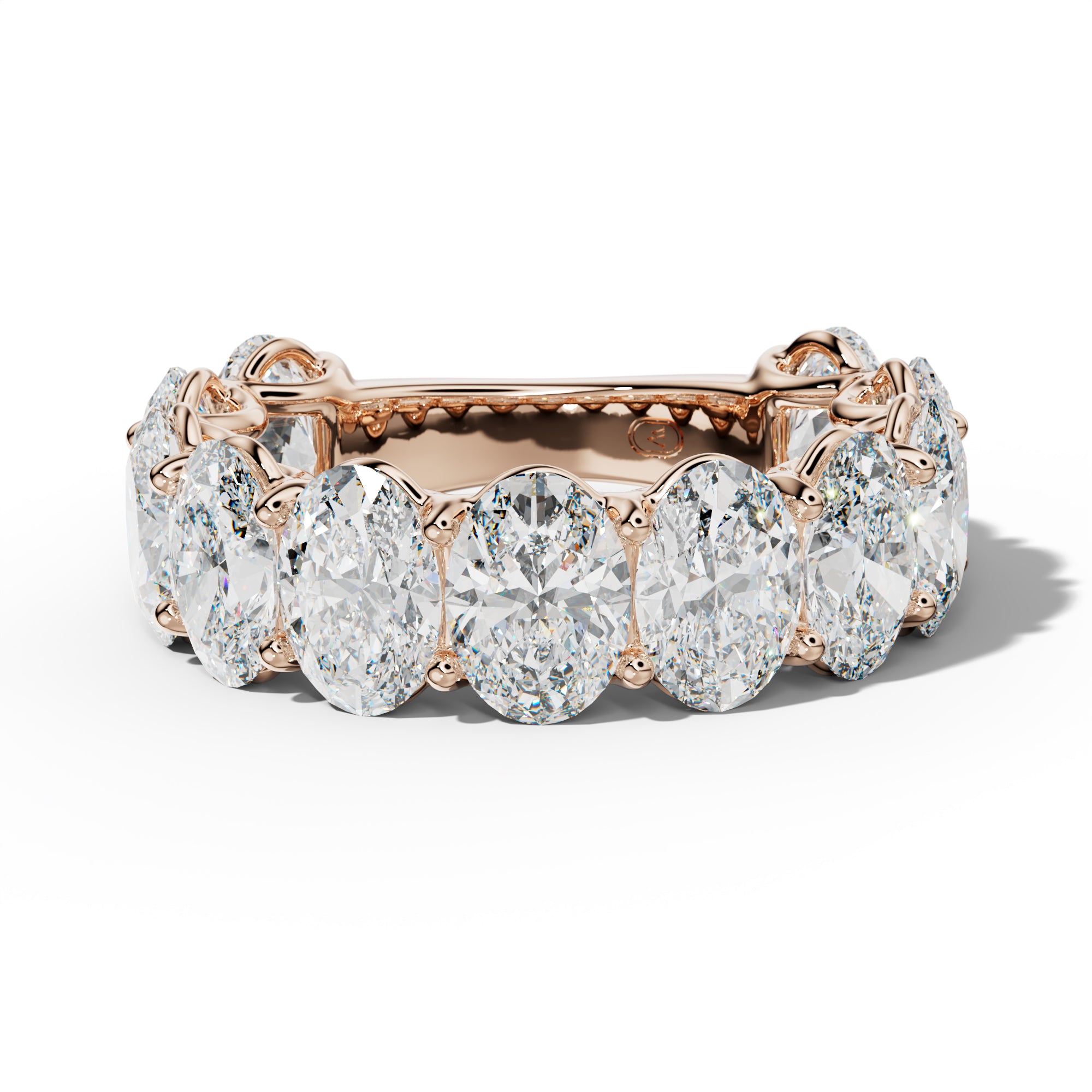 8.0 Carat Oval Diamond 3/4 Anniversary Band U Prong