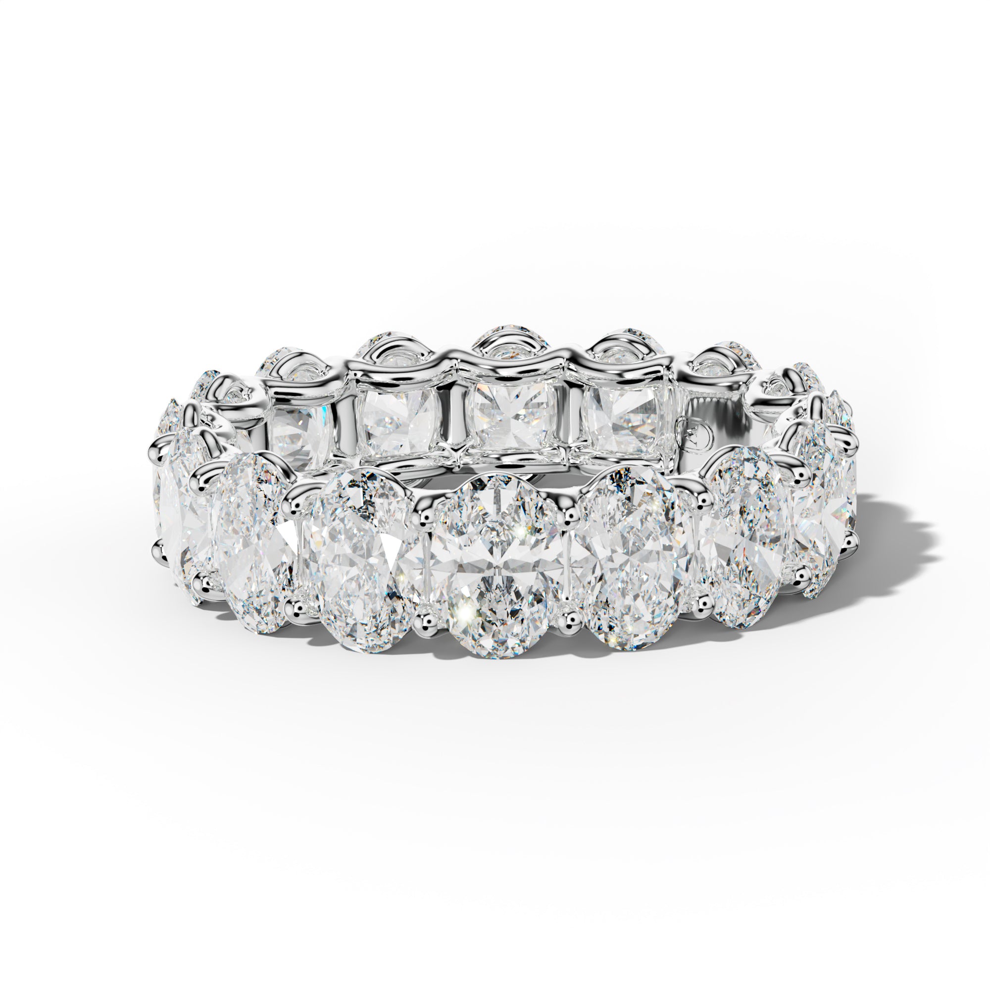 6.0 Carat Oval Diamond Eternity Band U Prong