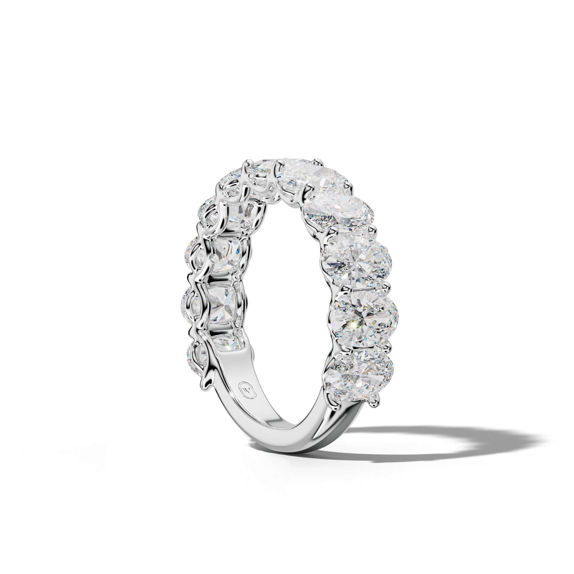 4.0 Carat Oval Diamond 3/4 Anniversary Band U Prong