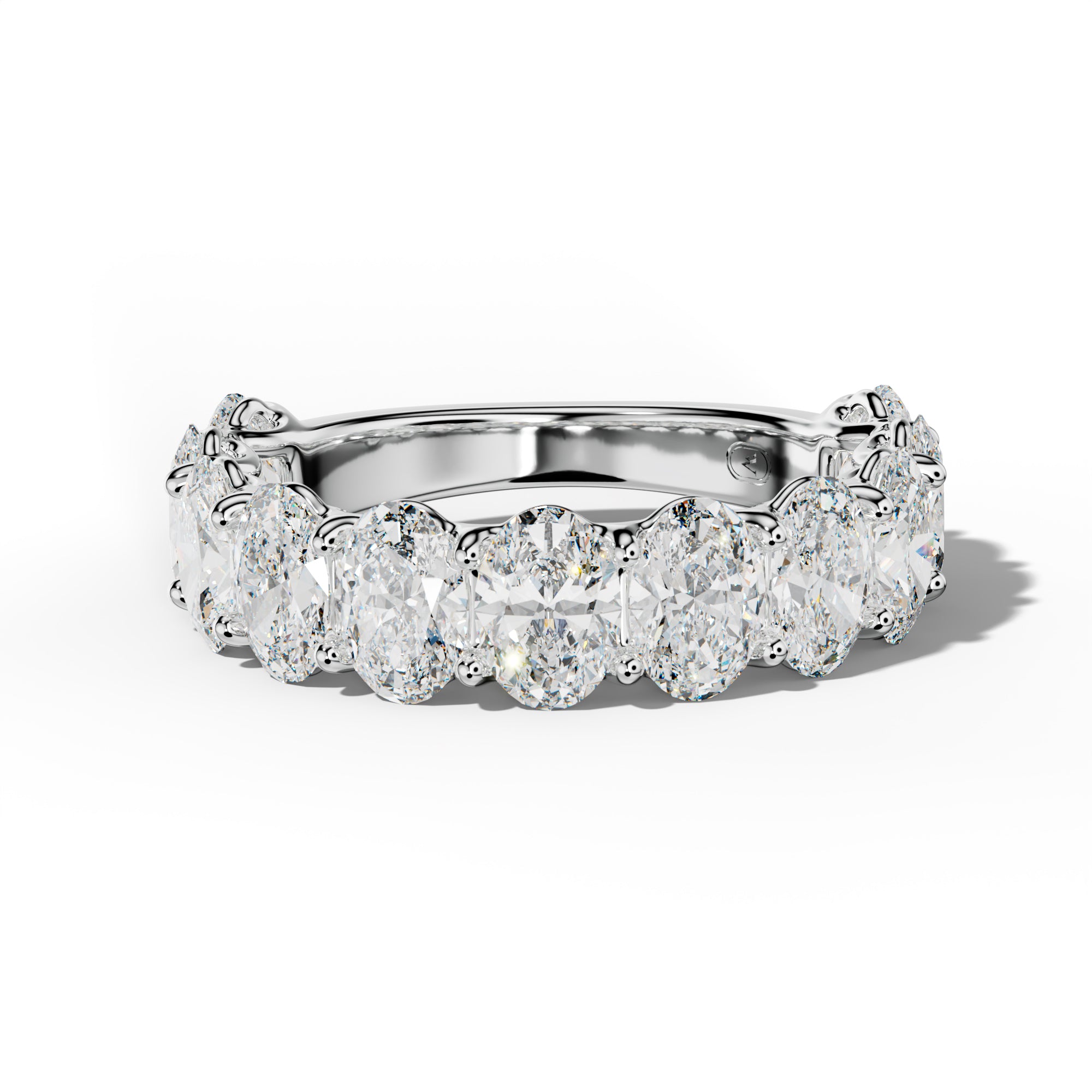 4.0 Carat Oval Diamond 3/4 Anniversary Band U Prong