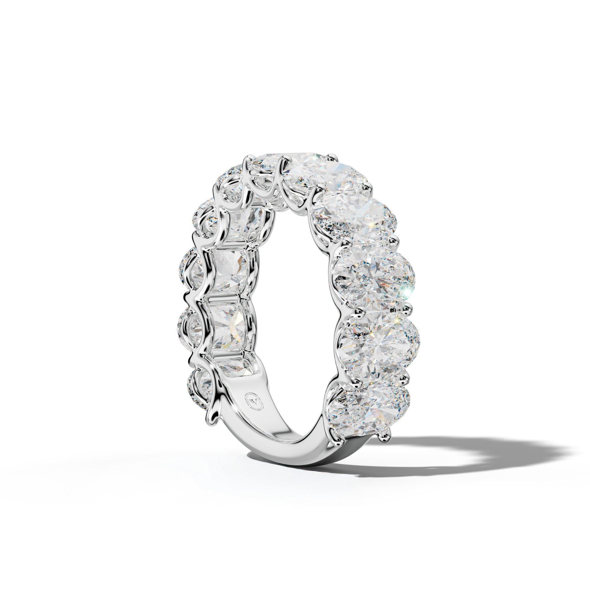 7.0 Carat Oval Diamond 3/4 Anniversary Band U Prong