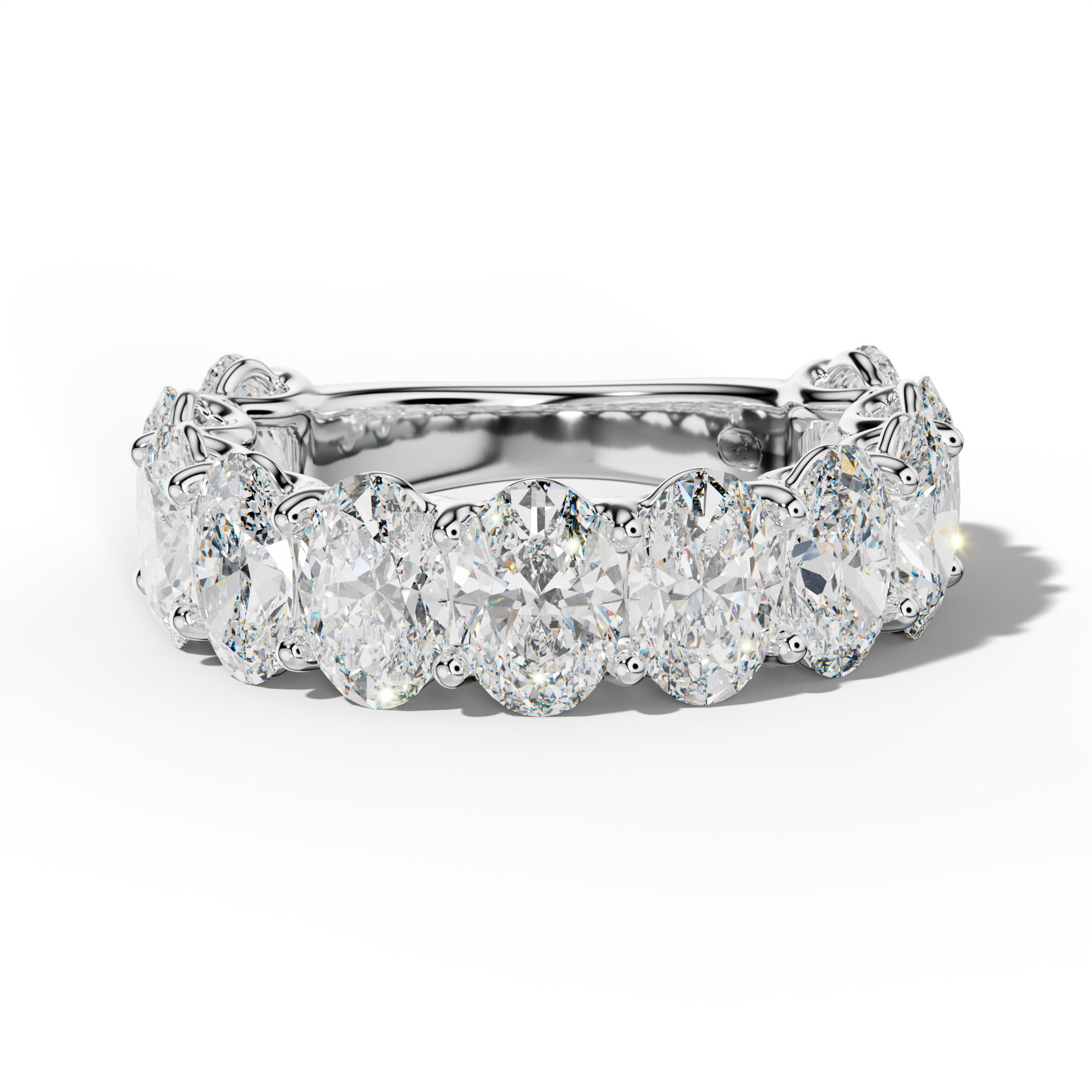 7.0 Carat Oval Diamond 3/4 Anniversary Band U Prong