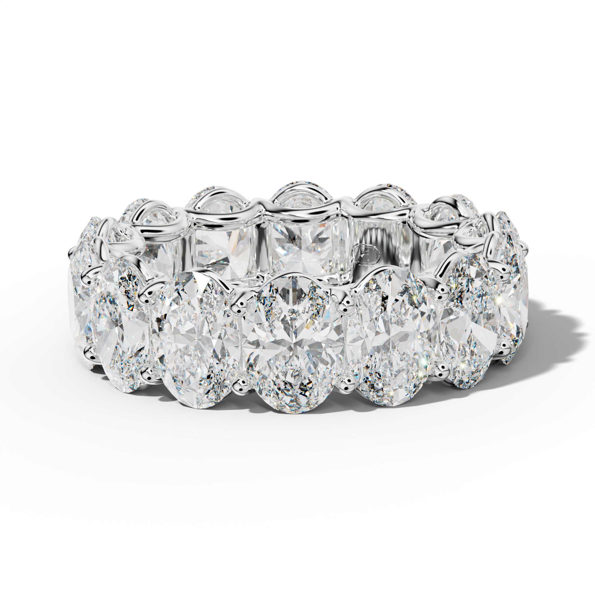 11.0 Carat Oval Diamond Eternity Band U Prong