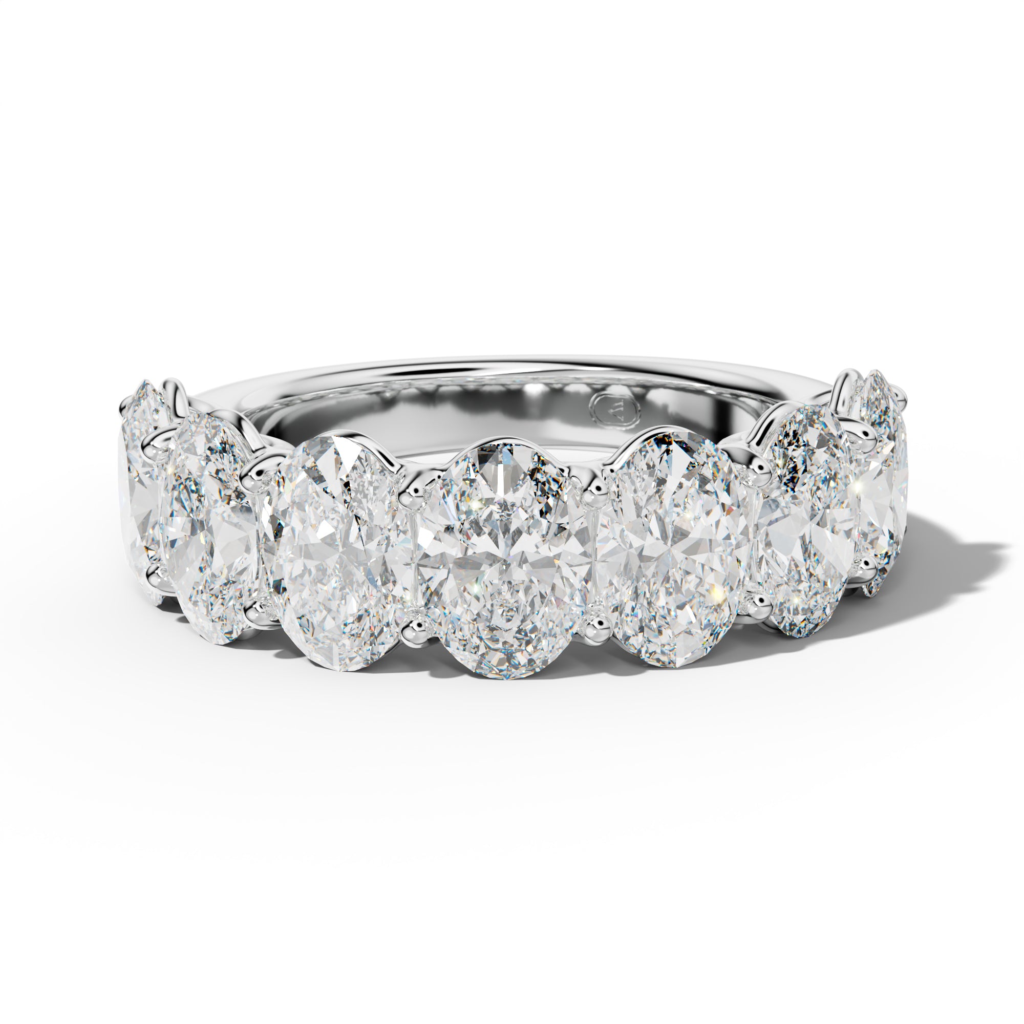 5.0 Carat Oval Diamond Half Anniversary Band U Prong
