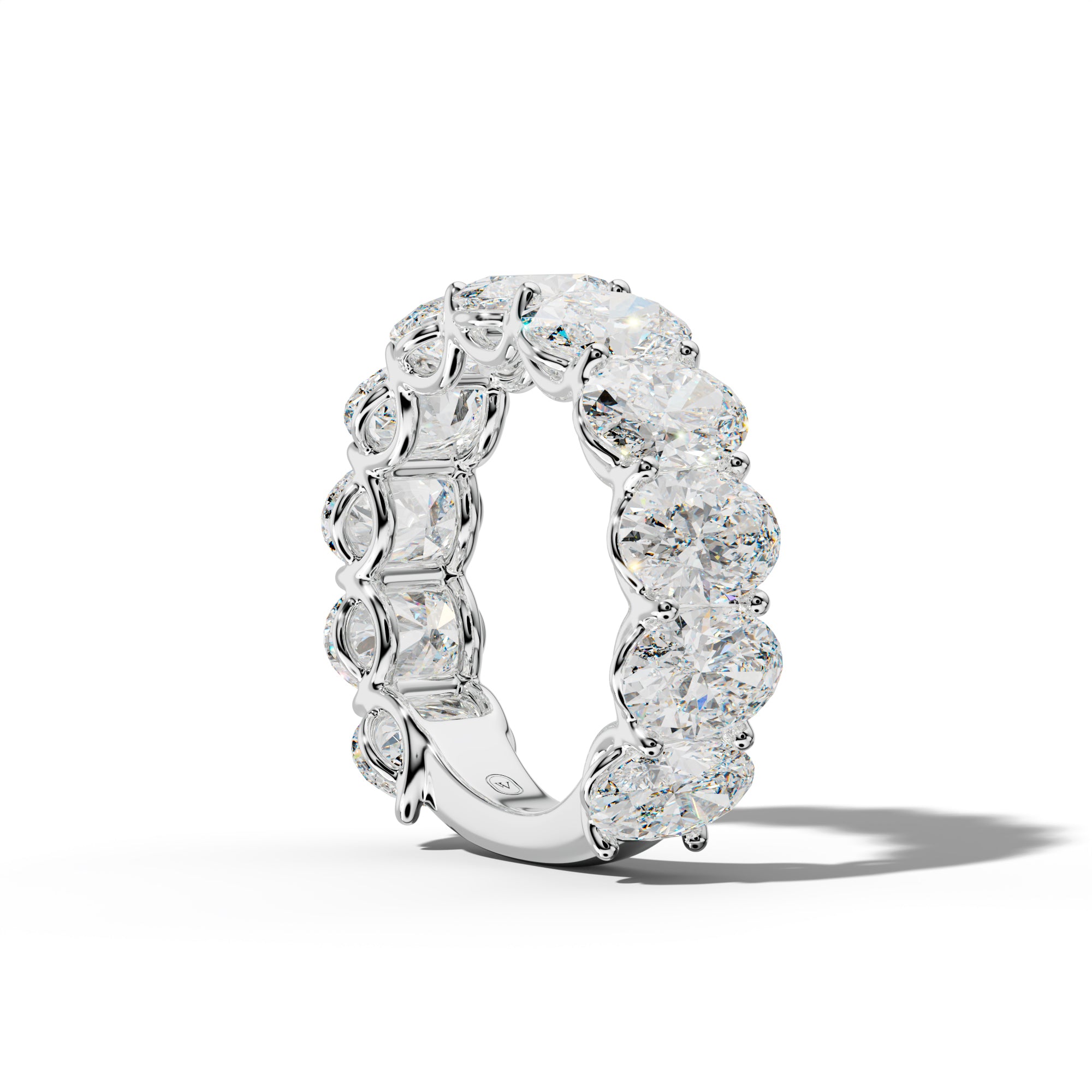 8.0 Carat Oval Diamond 3/4 Anniversary Band U Prong