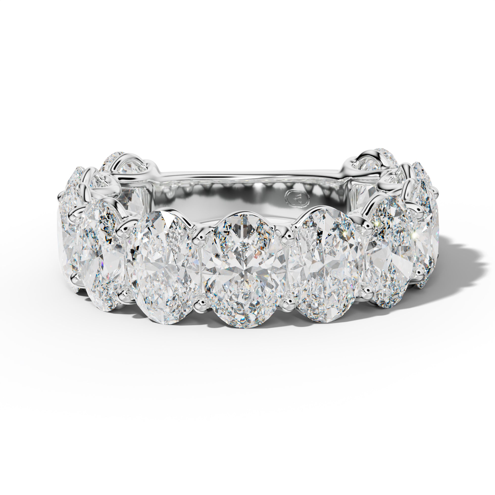 8.0 Carat Oval Diamond 3/4 Anniversary Band U Prong