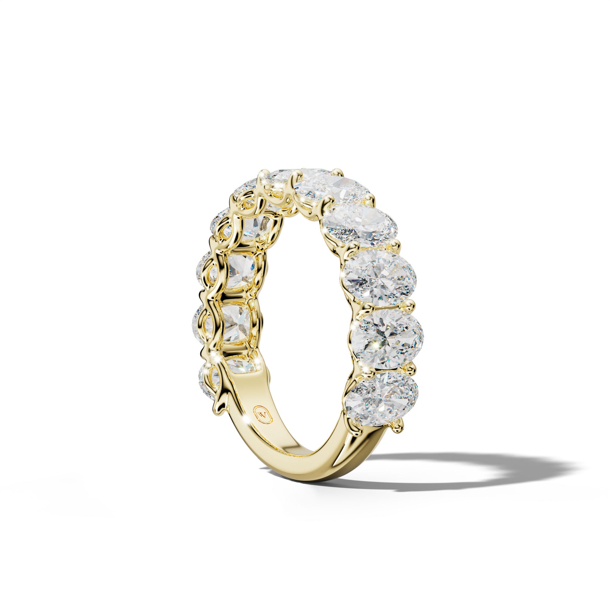 4.0 Carat Oval Diamond 3/4 Anniversary Band U Prong
