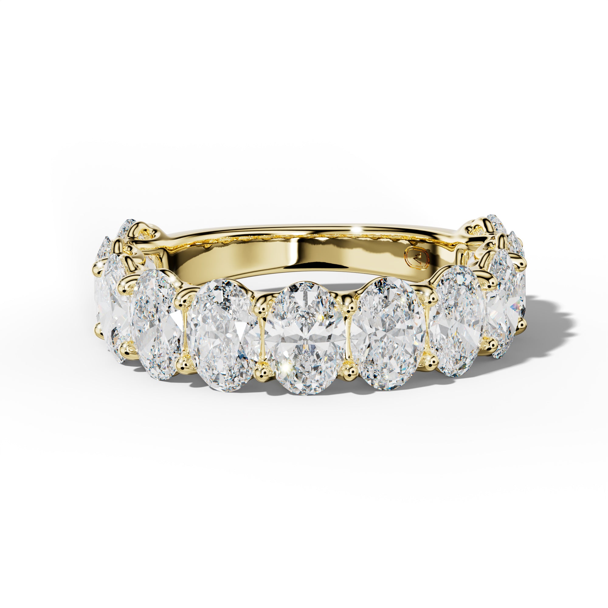 4.0 Carat Oval Diamond 3/4 Anniversary Band U Prong