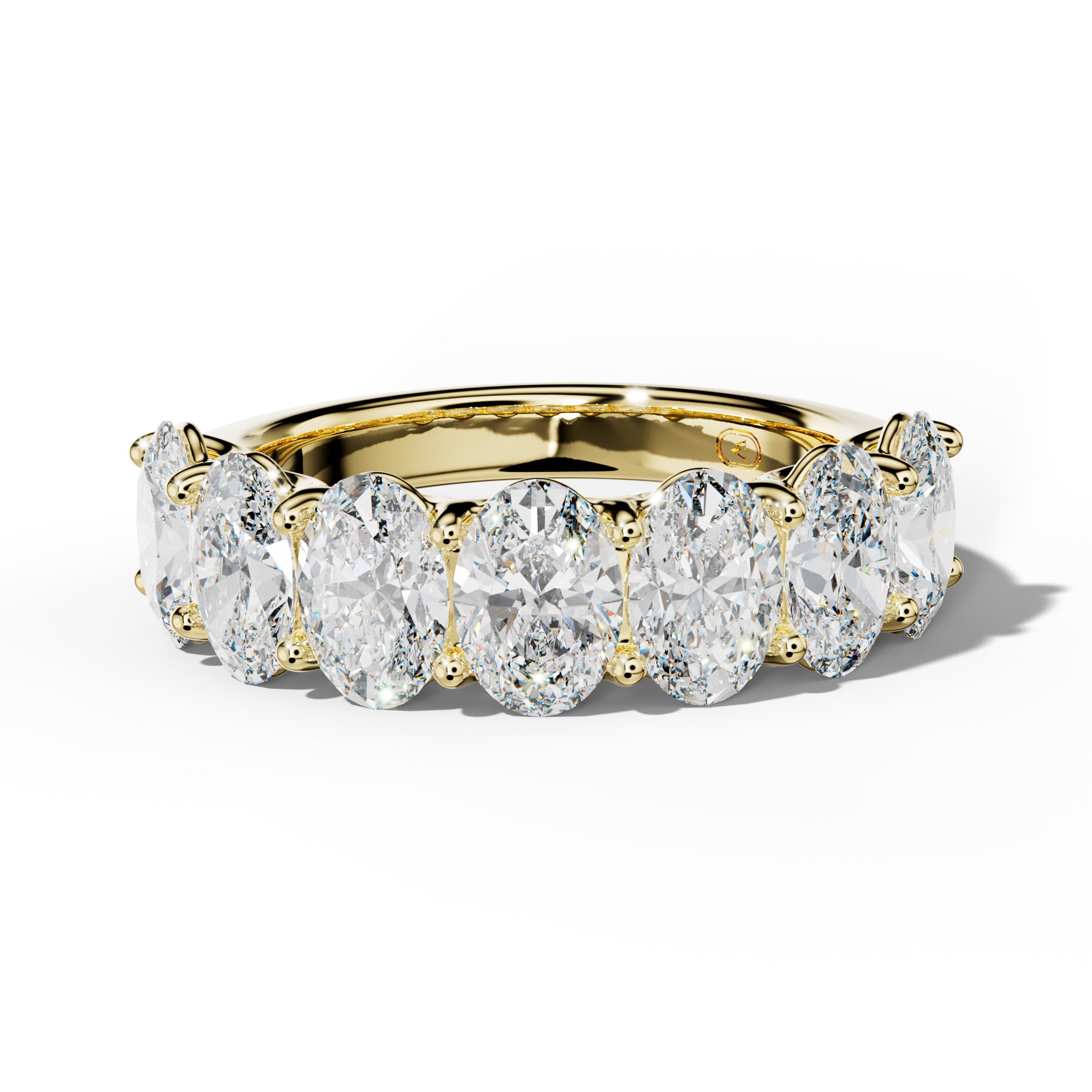 4.0 Carat Oval Diamond Half Anniversary Band U Prong