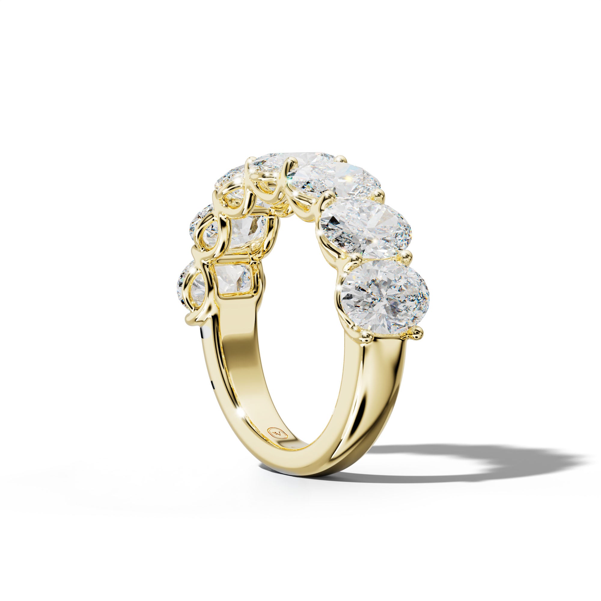 5.0 Carat Oval Diamond Half Anniversary Band U Prong
