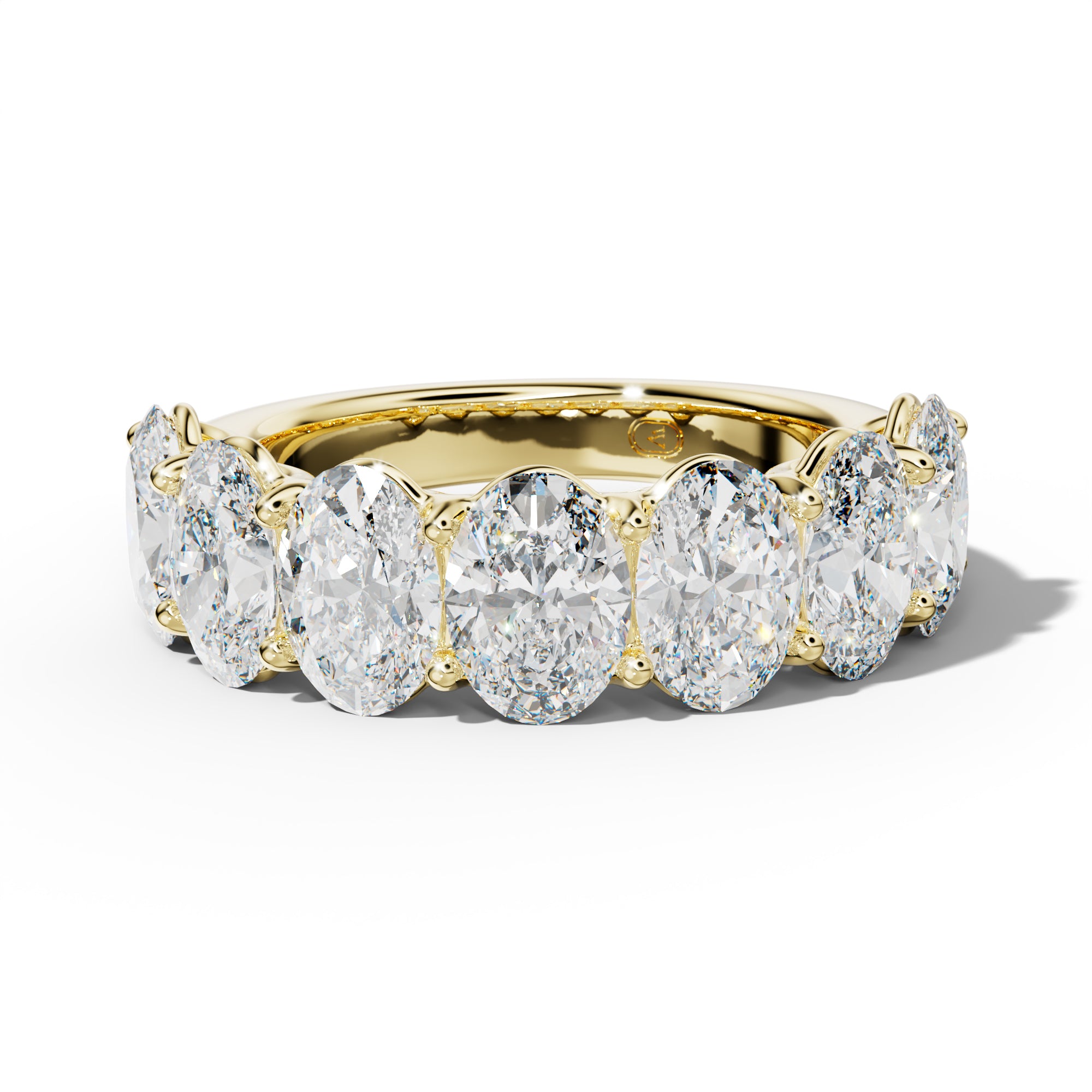 5.0 Carat Oval Diamond Half Anniversary Band U Prong