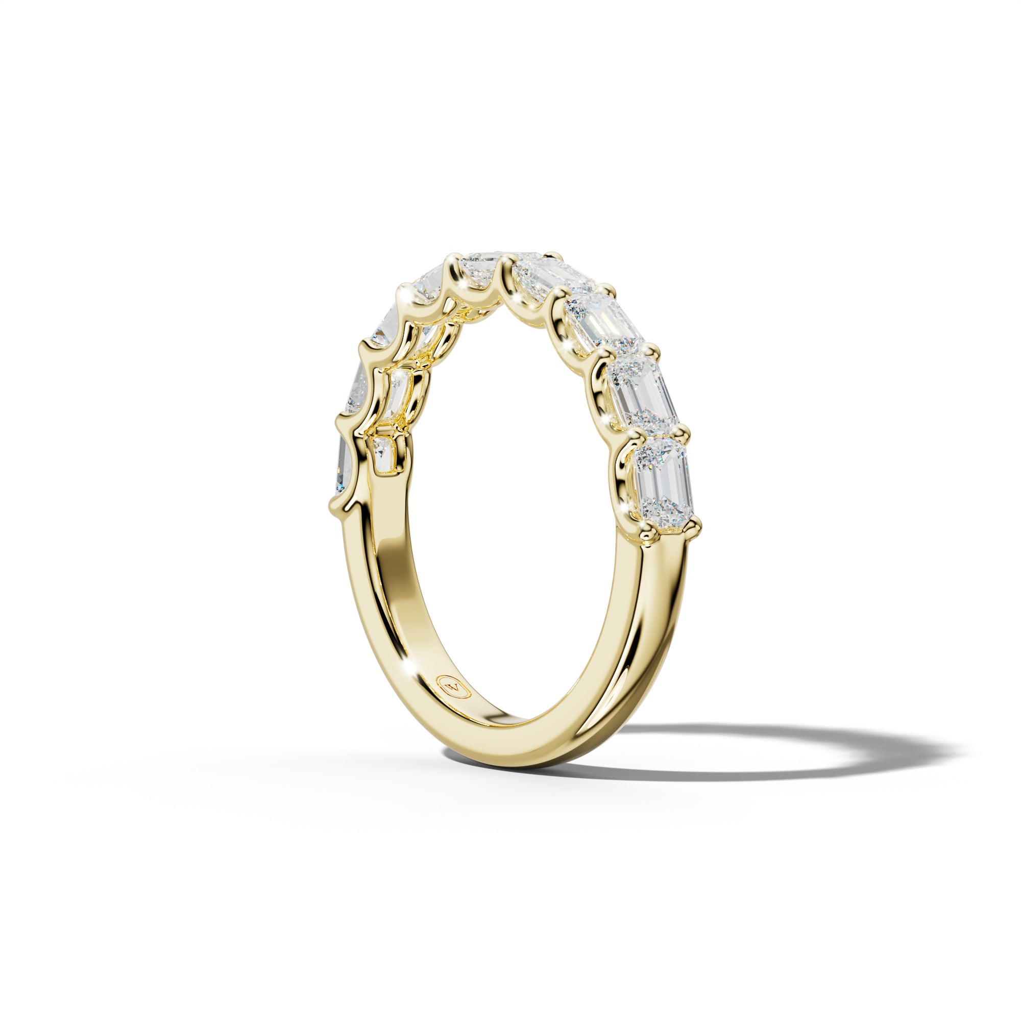 1.0 Carat East West Emerald Diamond Half Anniversary Band U Prong