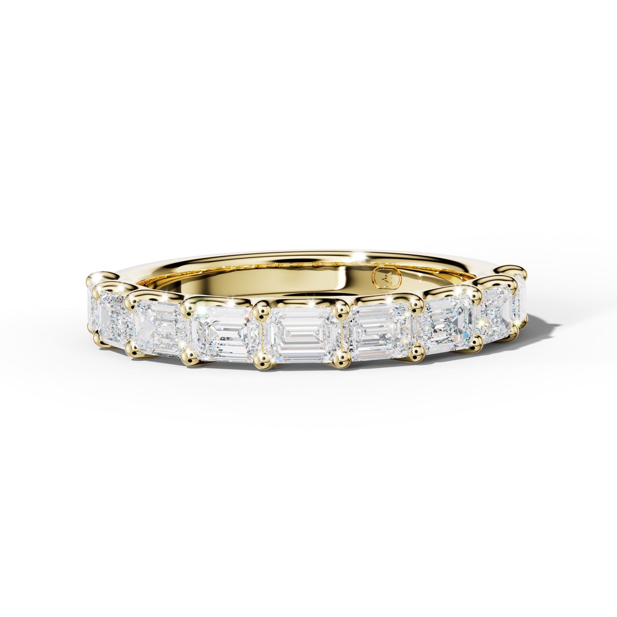 1.0 Carat East West Emerald Diamond Half Anniversary Band U Prong