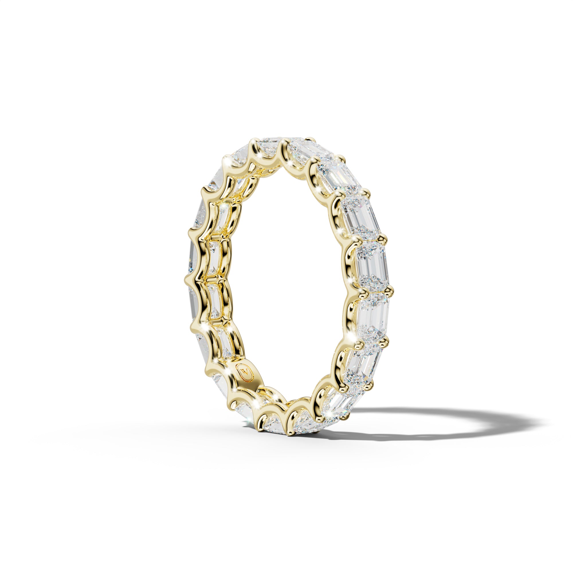4.0 Carat East West Emerald Diamond Eternity Band U Prong