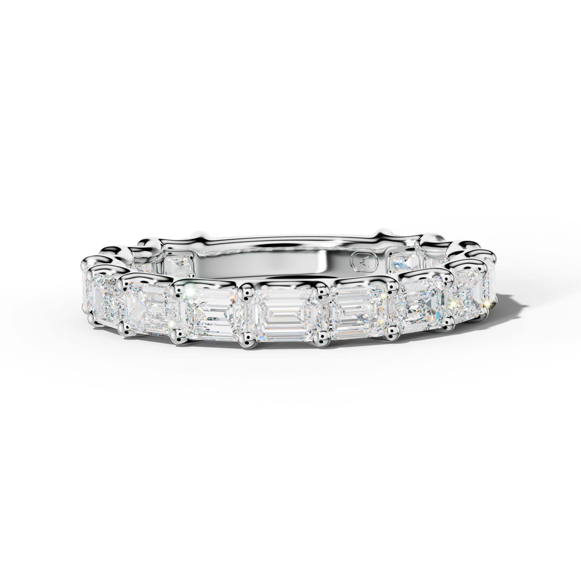 3.0 Carat East West Emerald Diamond 3/4 Anniversary Band U Prong