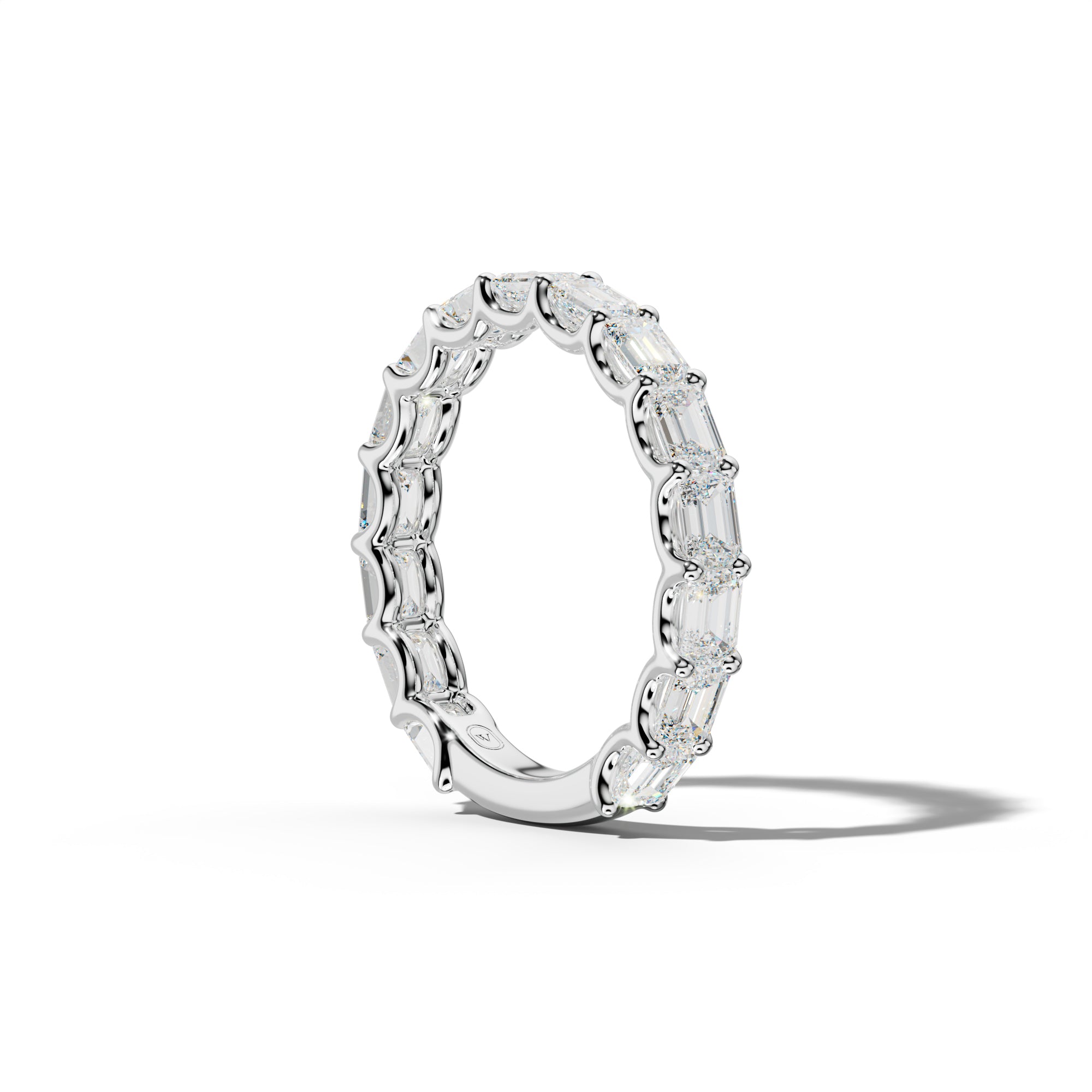 3.0 Carat East West Emerald Diamond 3/4 Anniversary Band U Prong