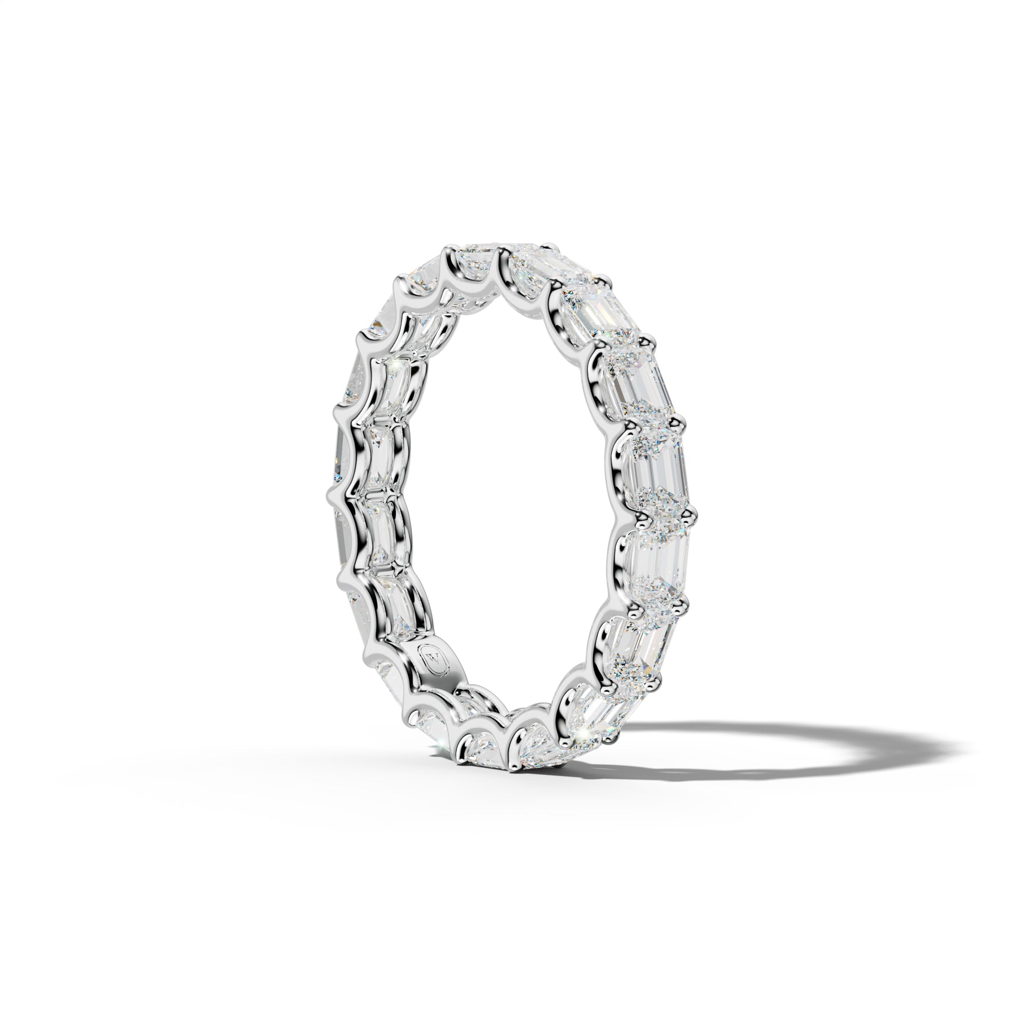 4.0 Carat East West Emerald Diamond Eternity Band U Prong