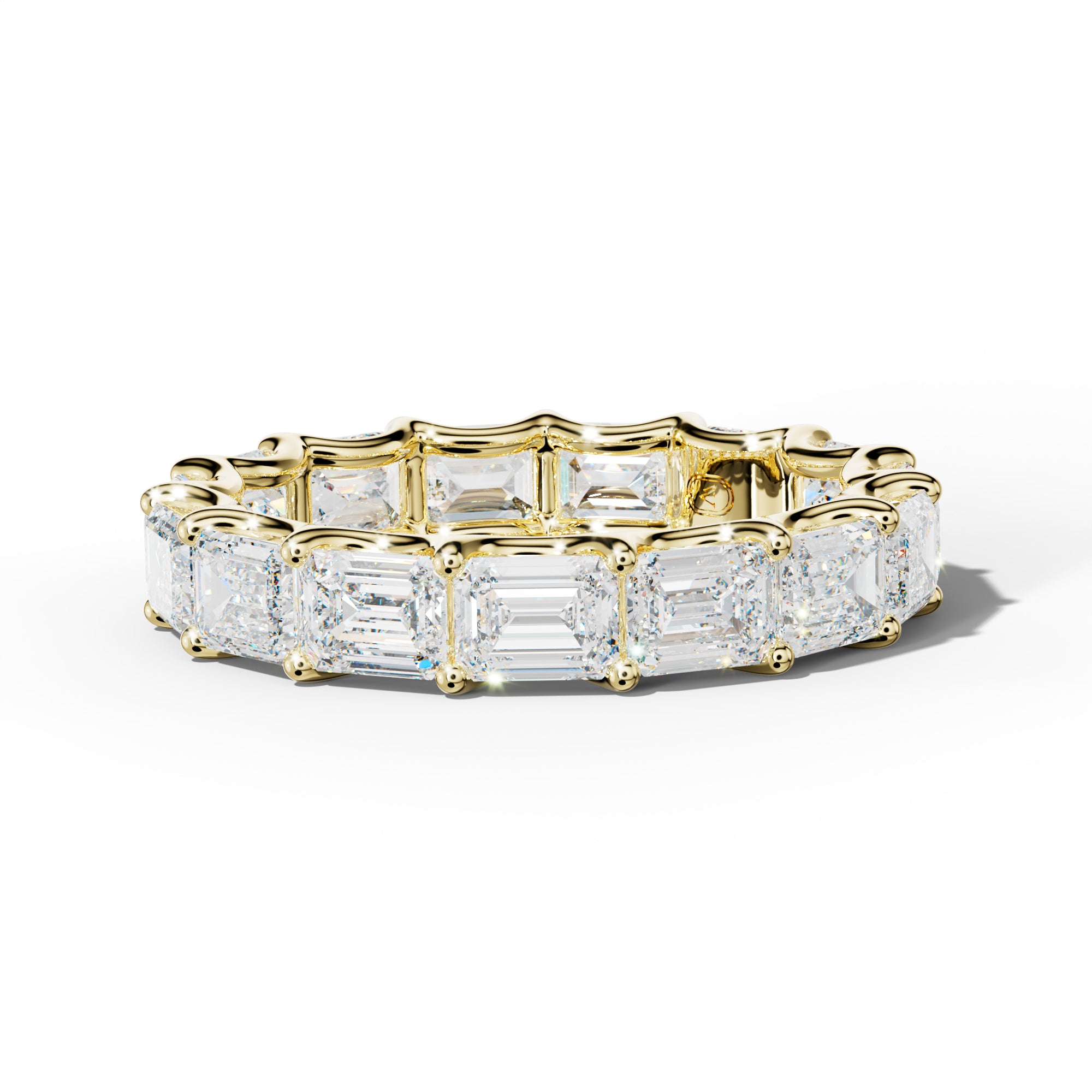 5.0 Carat East West Emerald Diamond Eternity Band U Prong