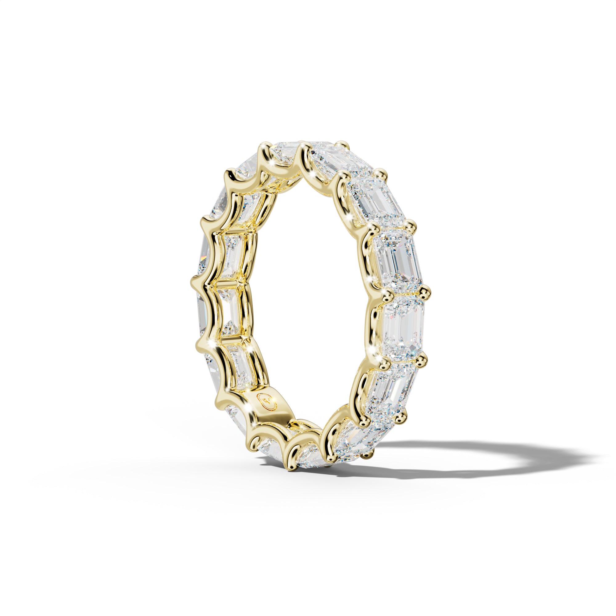 5.0 Carat East West Emerald Diamond Eternity Band U Prong