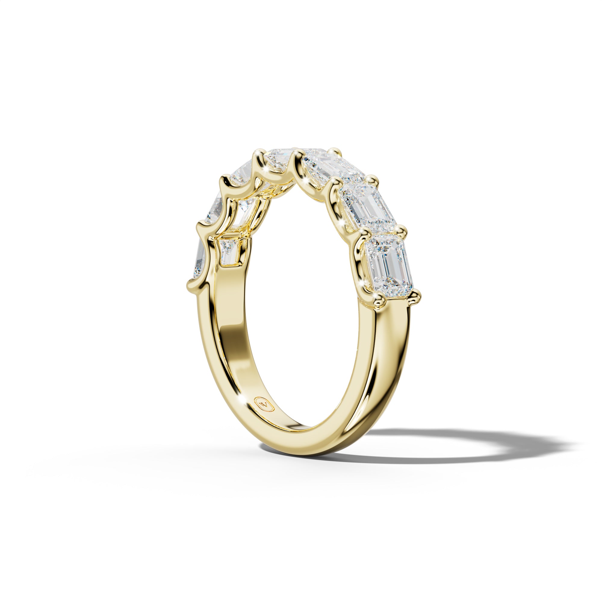 2.0 Carat East West Emerald Diamond Half Anniversary Band U Prong