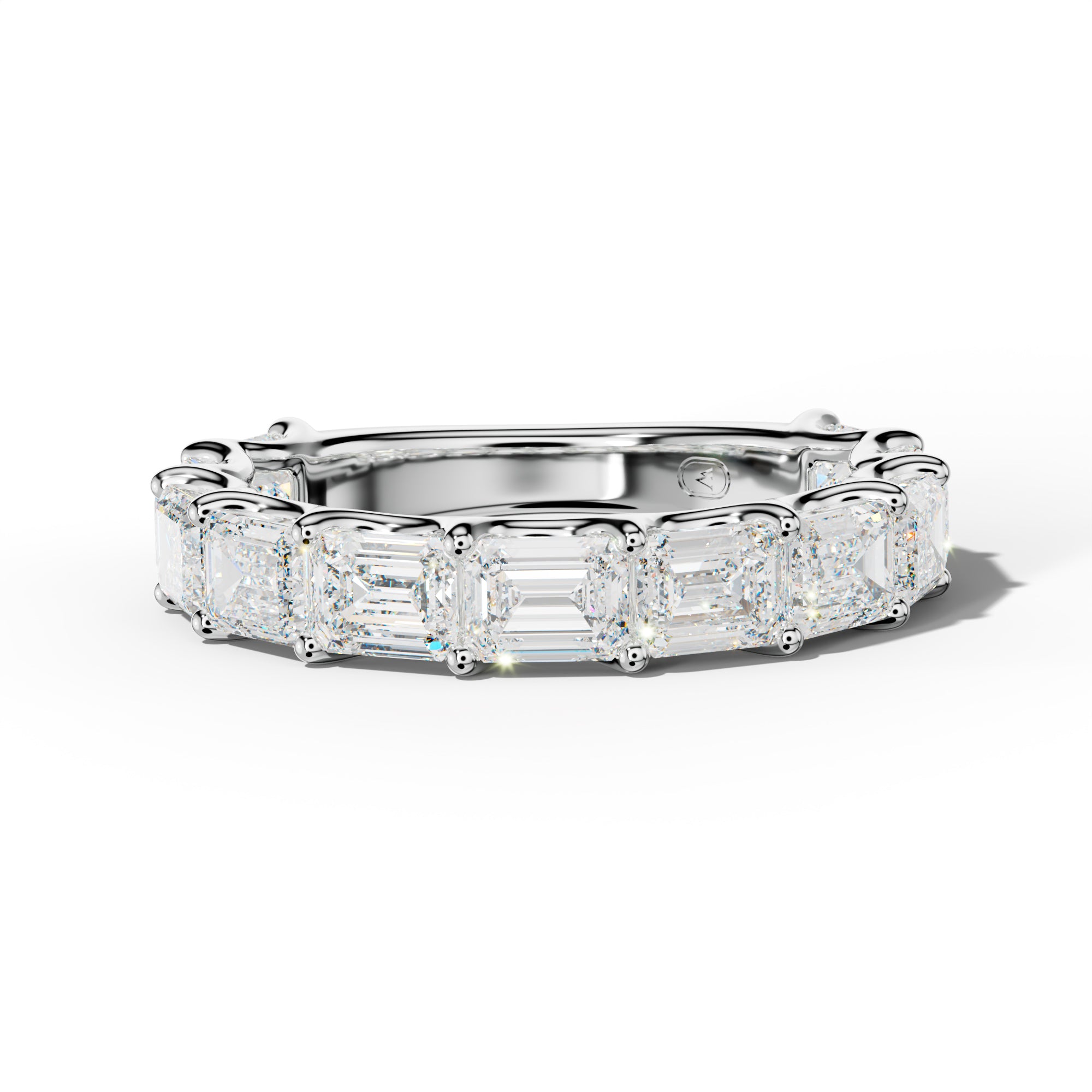 4.0 Carat East West Emerald Diamond 3/4 Anniversary Band U Prong