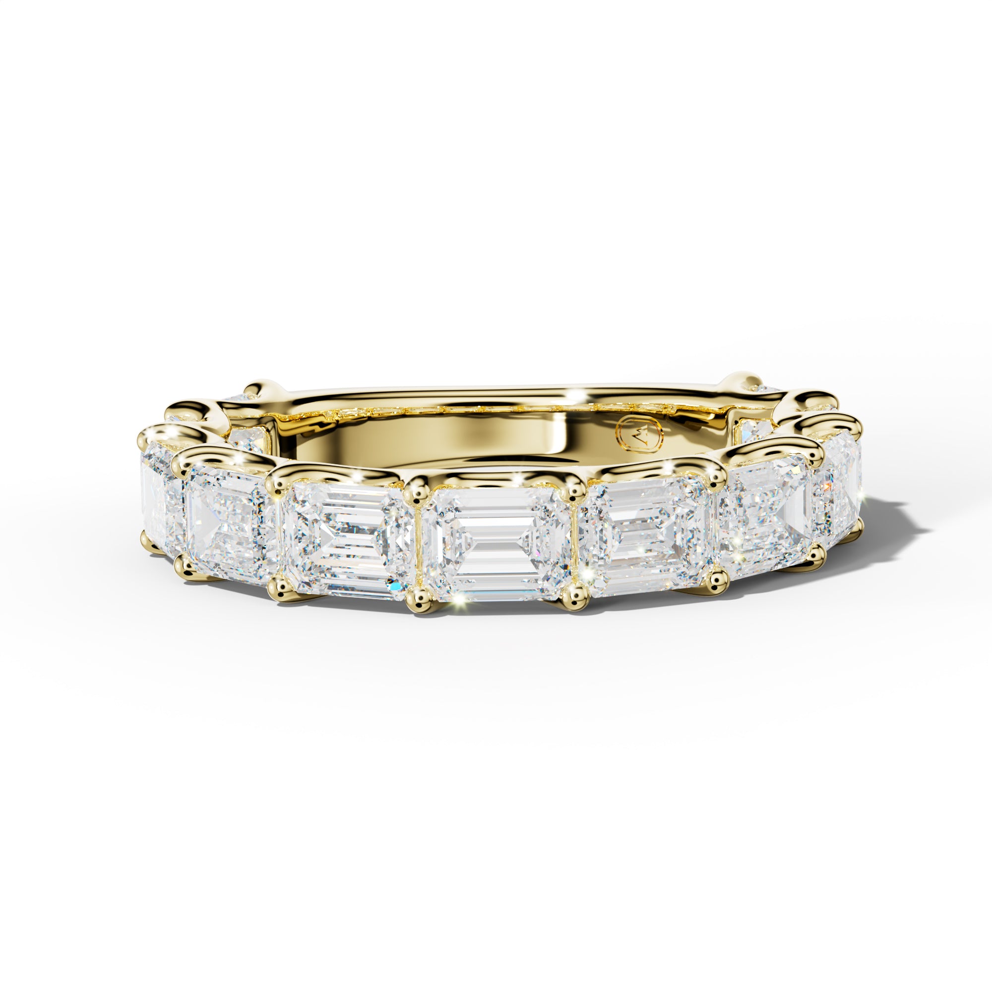 4.0 Carat East West Emerald Diamond 3/4 Anniversary Band U Prong