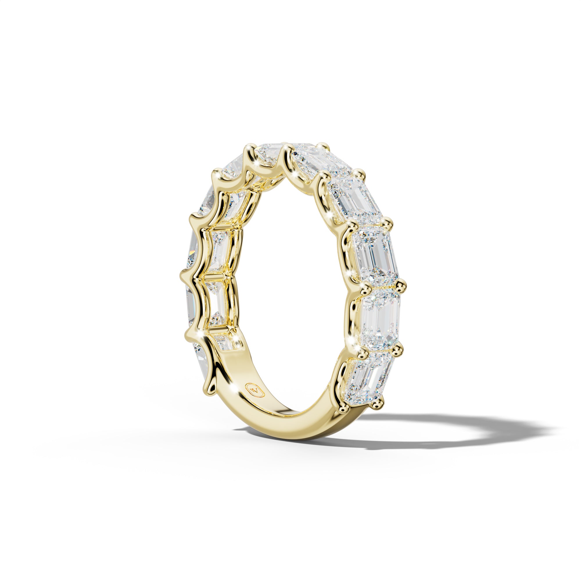 4.0 Carat East West Emerald Diamond 3/4 Anniversary Band U Prong